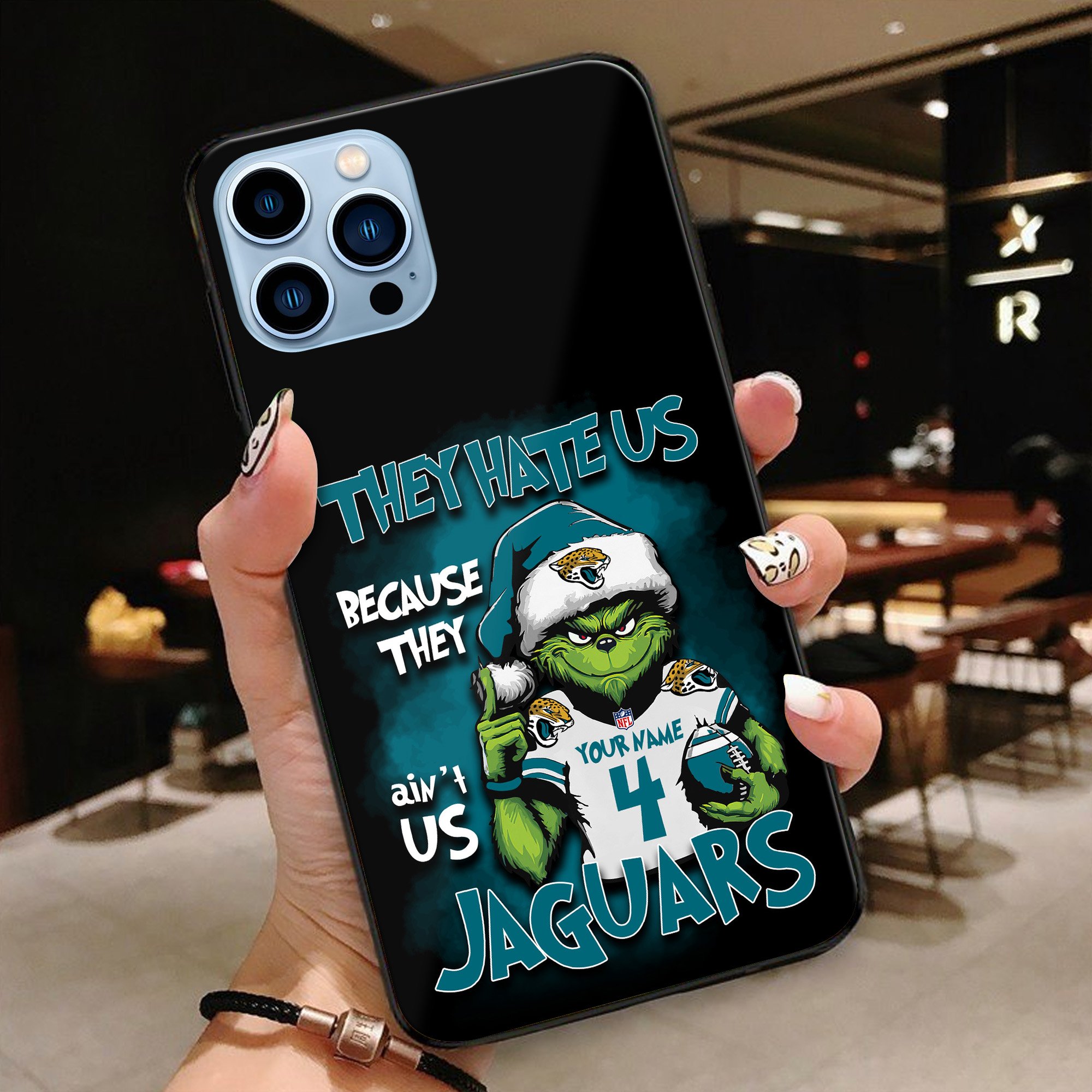 Jacksonville Jaguars Football Team Phone Case Custom Your Name And Number 2024 Versions, Grinch Phone Accessories, Gifts For Fan EHIVM-53518