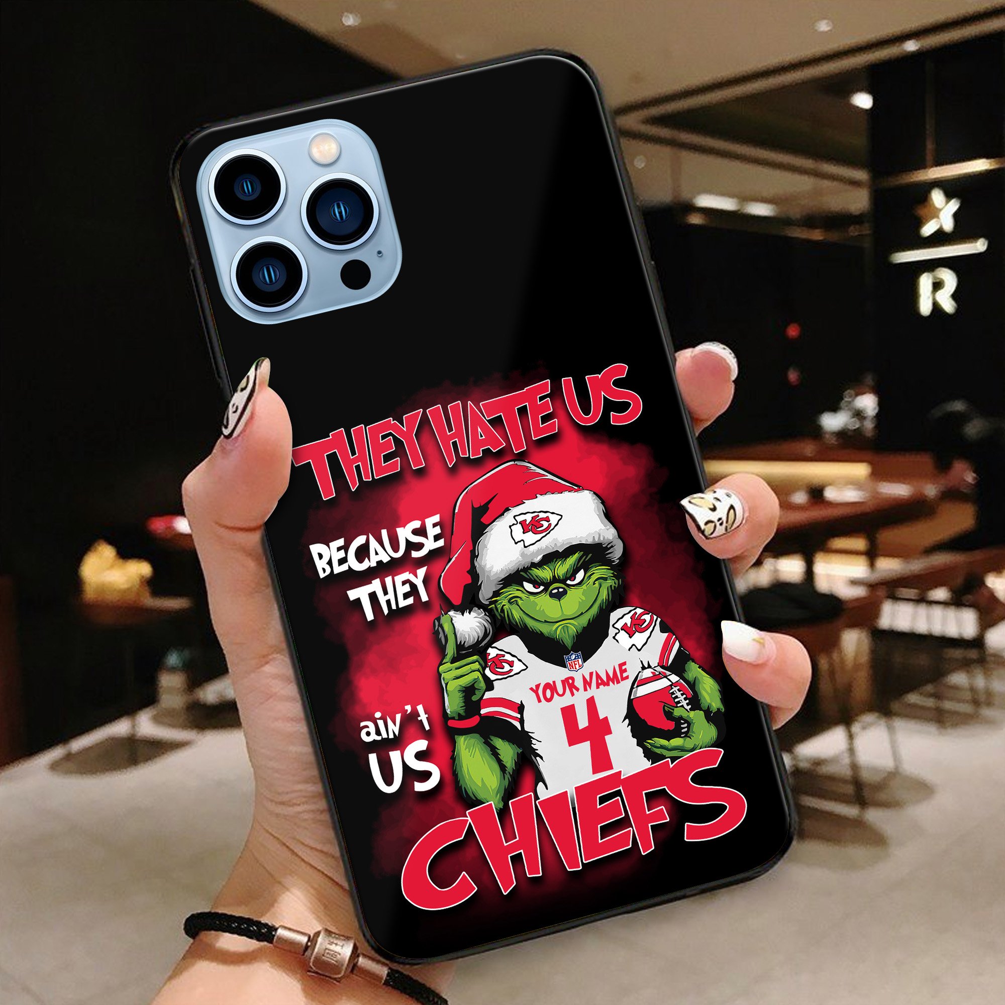 Kansas City Chiefs Football Team Phone Case Custom Your Name And Number 2024 Versions, Grinch Phone Accessories, Gifts For Fan EHIVM-53518