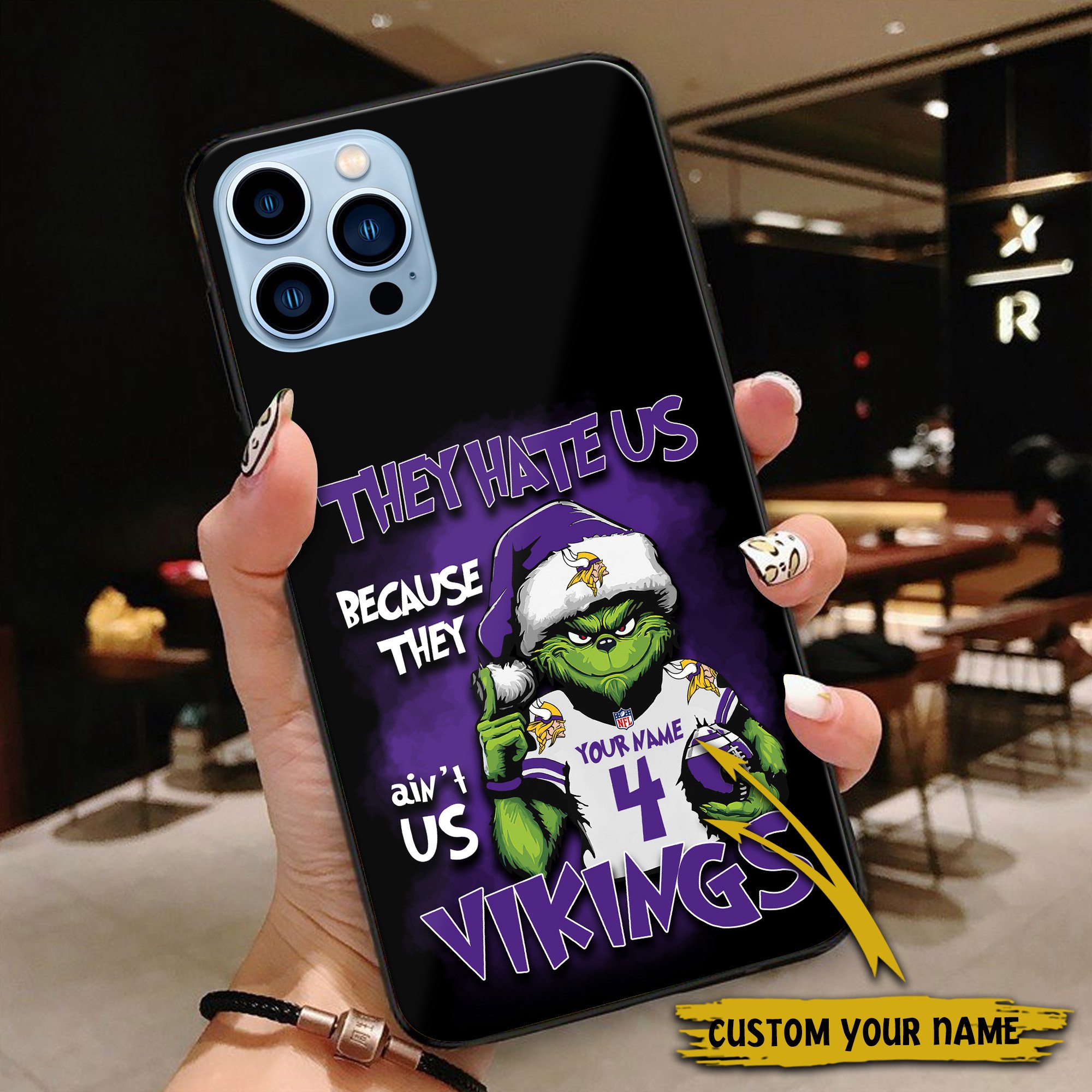 Alternative view of Minnesota Vikings Football Team Phone Case Custom Your Name And Number 2024 Versions, Grinch Phone Accessories, Gifts For Fan EHIVM-53518