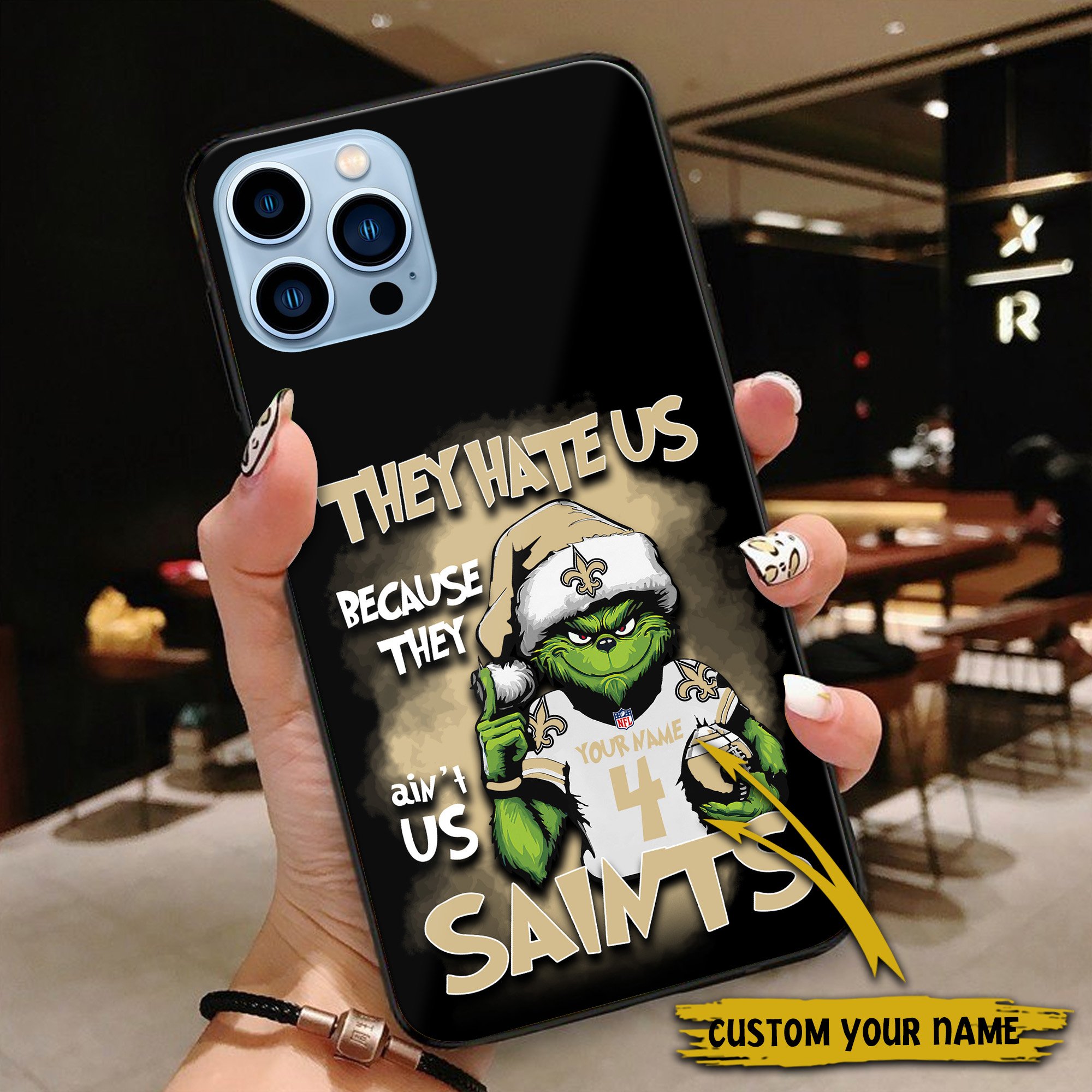Alternative view of New Orleans Saints Football Team Phone Case Custom Your Name And Number 2024 Versions, Grinch Phone Accessories, Gifts For Fan EHIVM-53518