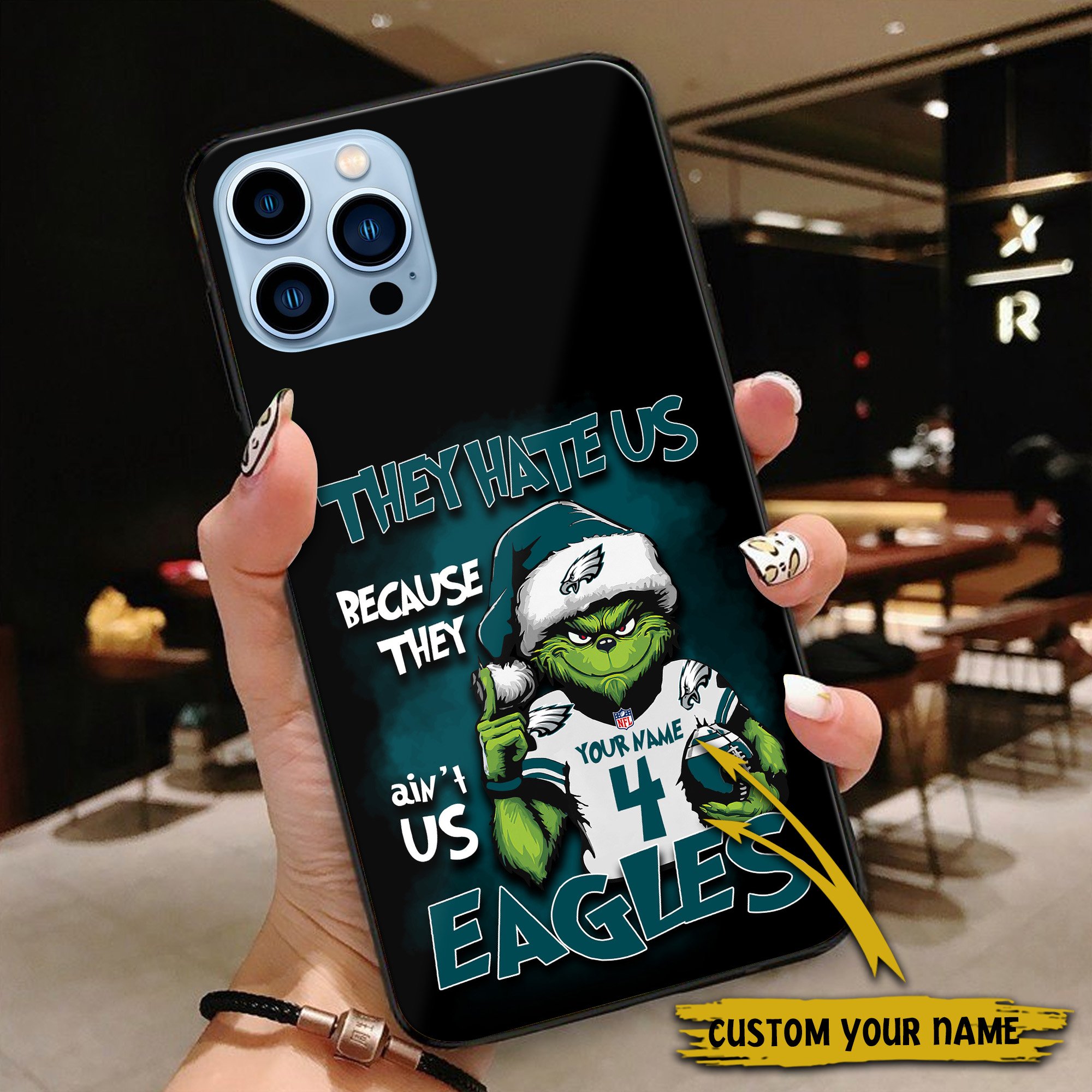 Alternative view of Philadelphia Eagles Football Team Phone Case Custom Your Name And Number 2024 Versions, Grinch Phone Accessories, Gifts For Fan EHIVM-53518