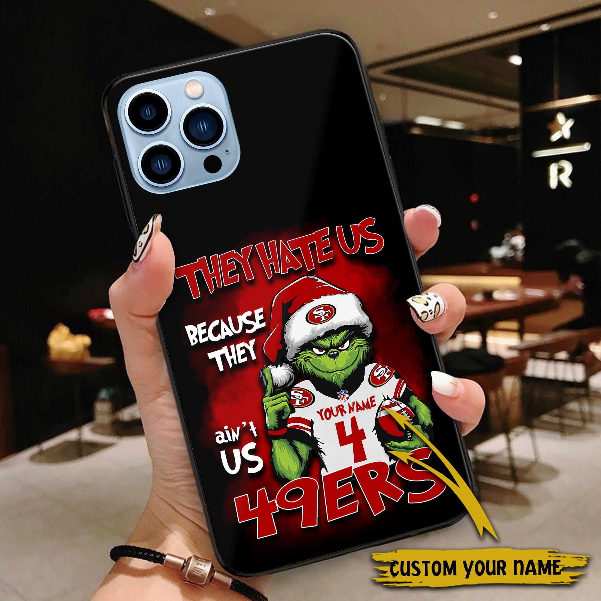 Alternative view of San Francisco 49ers Football Team Phone Case Custom Your Name And Number 2024 Versions, Grinch Phone Accessories, Gifts For Fan EHIVM-53518