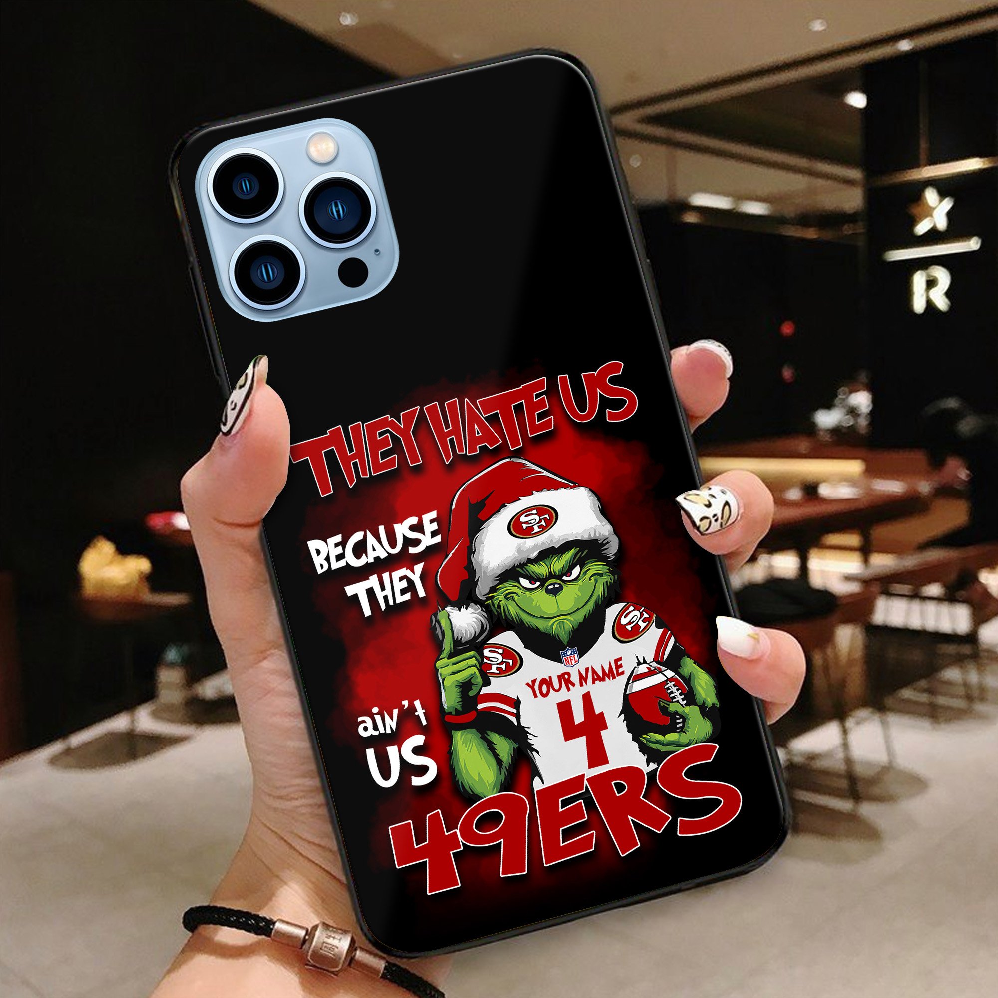 San Francisco 49ers Football Team Phone Case Custom Your Name And Number 2024 Versions, Grinch Phone Accessories, Gifts For Fan EHIVM-53518