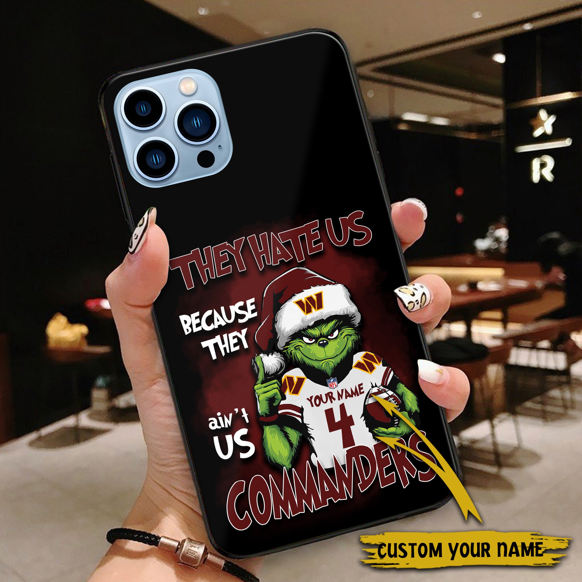 Alternative view of Washington Commanders Football Team Phone Case Custom Your Name And Number 2024 Versions, Grinch Phone Accessories, Gifts For Fan EHIVM-53518