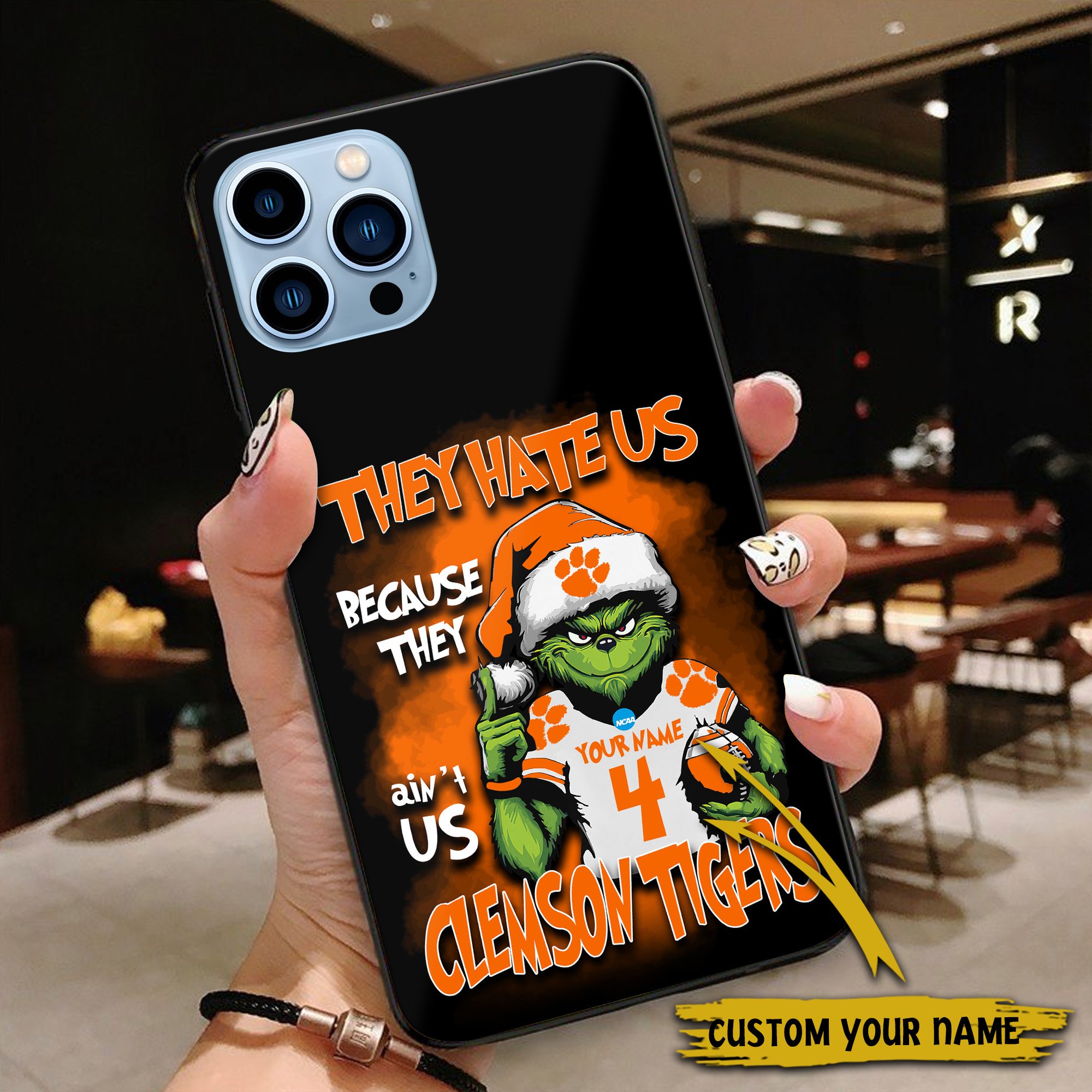 Alternative view of Clemson Tigers Football Team Phone Case Custom Your Name And Number 2024 Versions, Grinch Phone Accessories, Gifts For Fan EHIVM-53553
