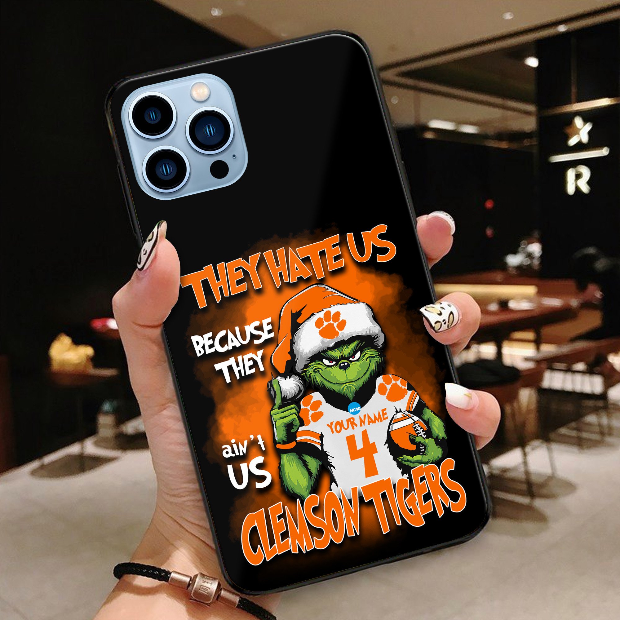 Clemson Tigers Football Team Phone Case Custom Your Name And Number 2024 Versions, Grinch Phone Accessories, Gifts For Fan EHIVM-53553