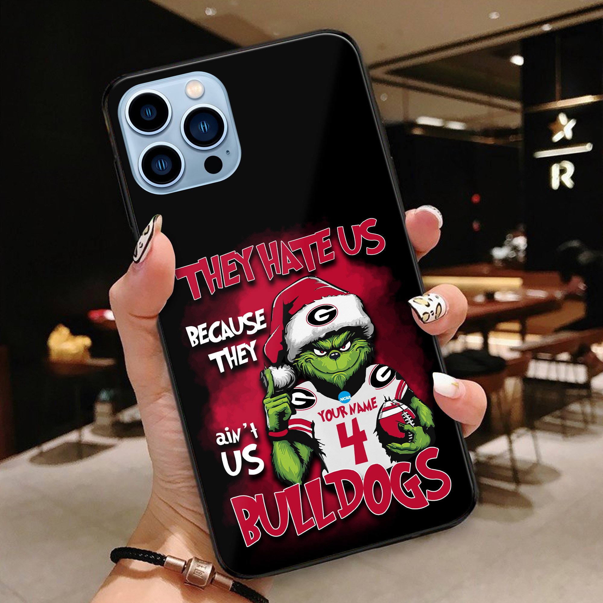 Georgia Bulldogs Football Team Phone Case Custom Your Name And Number 2024 Versions, Grinch Phone Accessories, Gifts For Fan EHIVM-53553