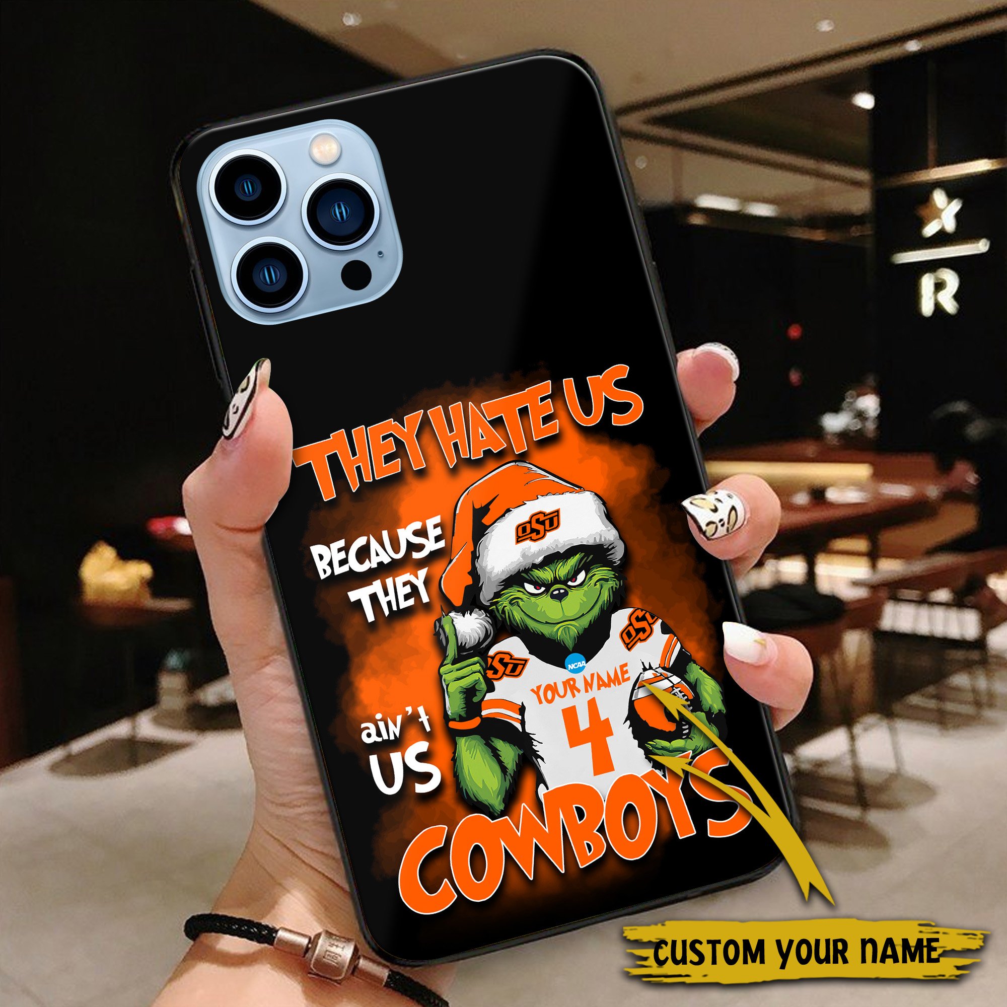 Alternative view of Oklahoma State Cowboys Football Team Phone Case Custom Your Name And Number 2024 Versions, Grinch Phone Accessories, Gifts For Fan EHIVM-53553
