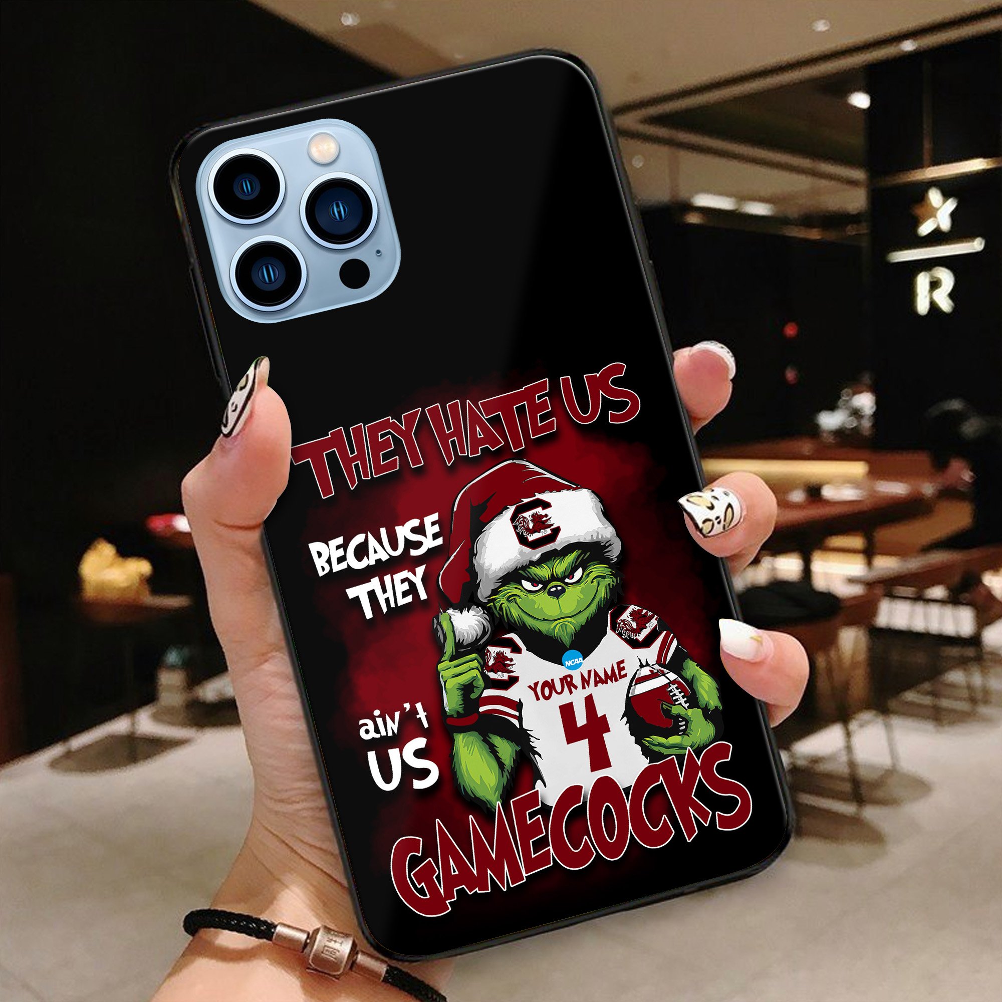 South Carolina Gamecocks Football Team Phone Case Custom Your Name And Number 2024 Versions, Grinch Phone Accessories, Gifts For Fan EHIVM-53553