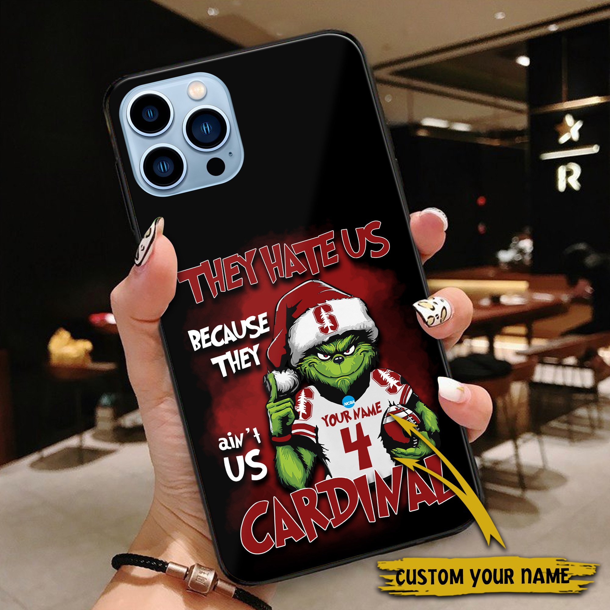 Alternative view of Stanford Cardinal Football Team Phone Case Custom Your Name And Number 2024 Versions, Grinch Phone Accessories, Gifts For Fan EHIVM-53553