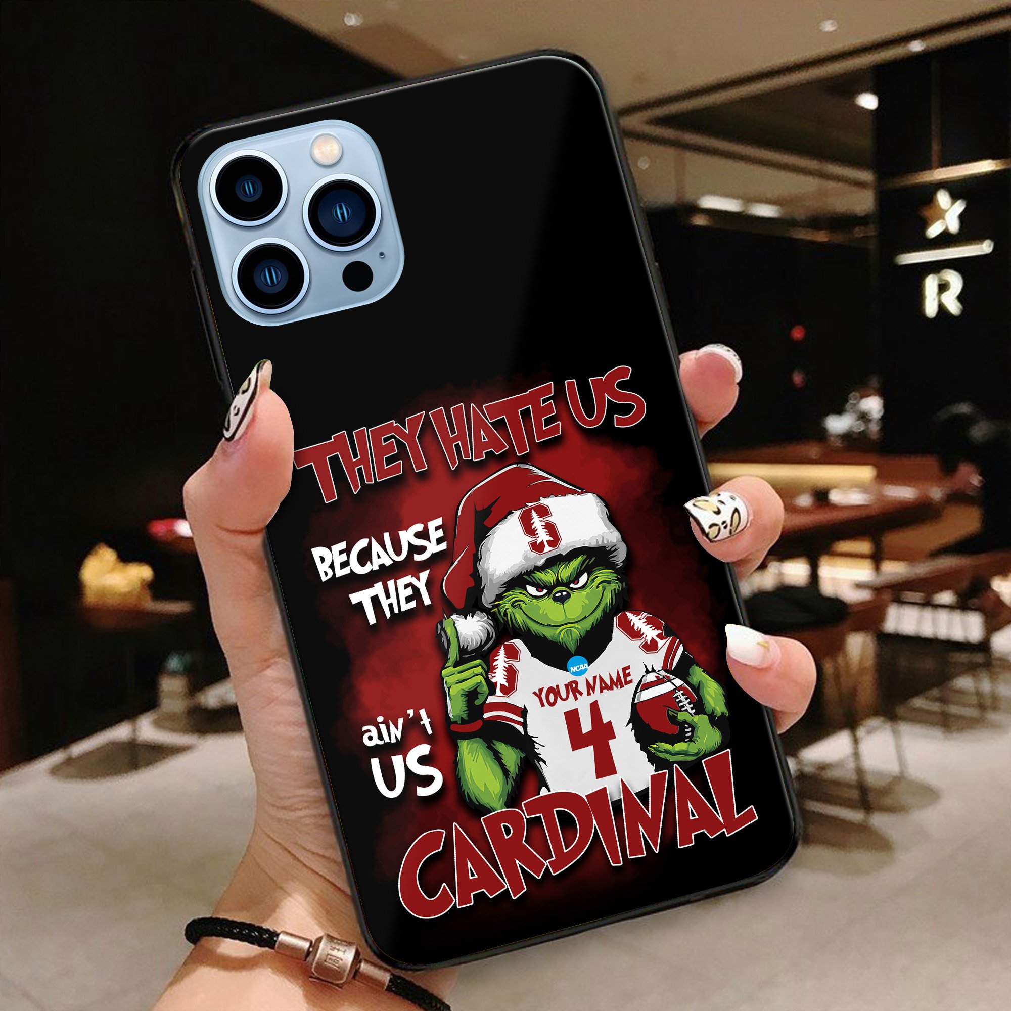Stanford Cardinal Football Team Phone Case Custom Your Name And Number 2024 Versions, Grinch Phone Accessories, Gifts For Fan EHIVM-53553