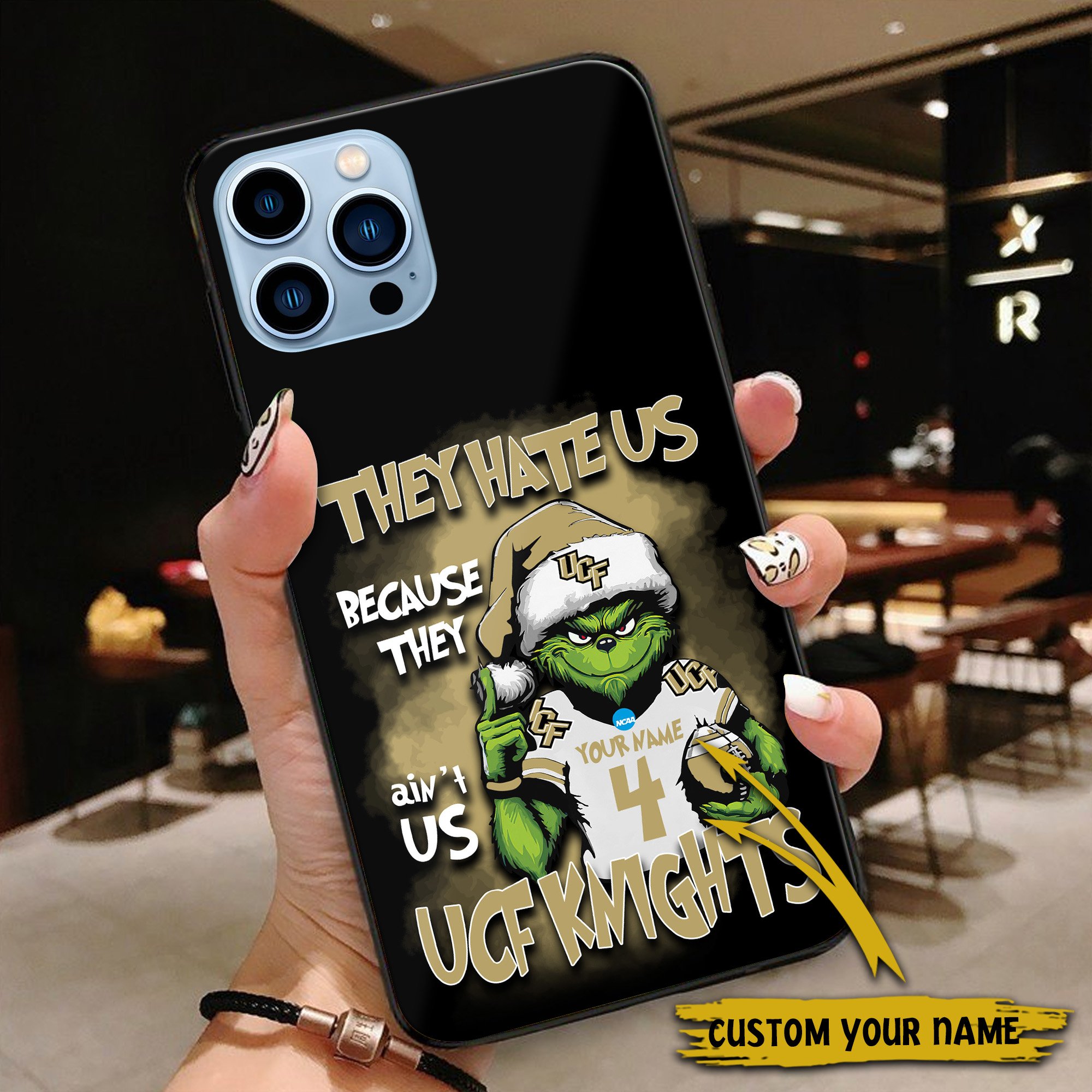 Alternative view of UCF Knights Football Team Phone Case Custom Your Name And Number 2024 Versions, Grinch Phone Accessories, Gifts For Fan EHIVM-53553