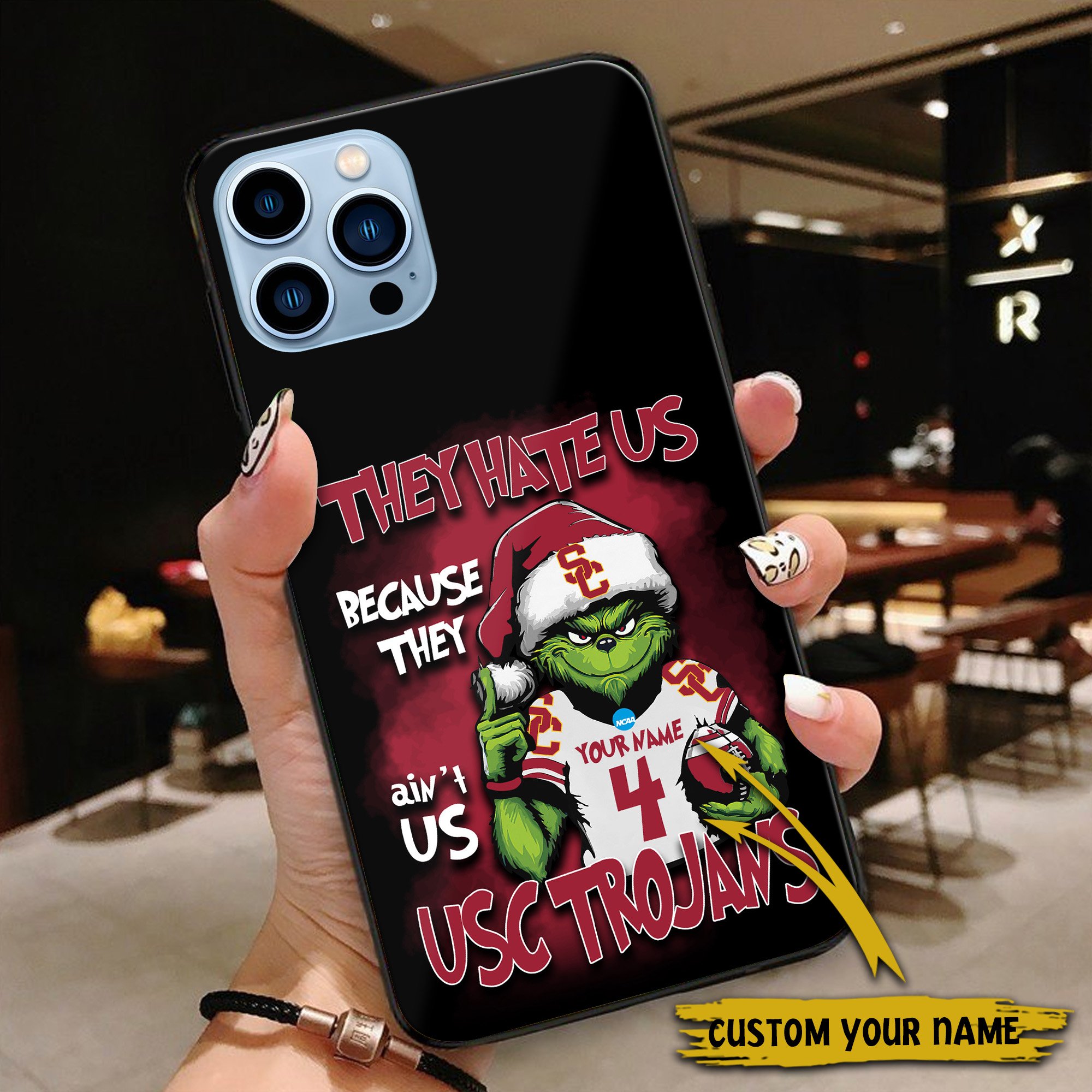 Alternative view of USC Trojans Football Team Phone Case Custom Your Name And Number 2024 Versions, Grinch Phone Accessories, Gifts For Fan EHIVM-53553