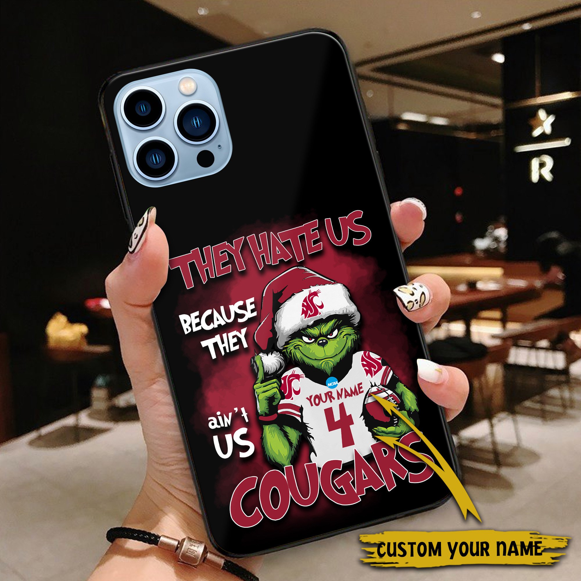 Alternative view of Washington State Cougars Football Team Phone Case Custom Your Name And Number 2024 Versions, Grinch Phone Accessories, Gifts For Fan EHIVM-53553