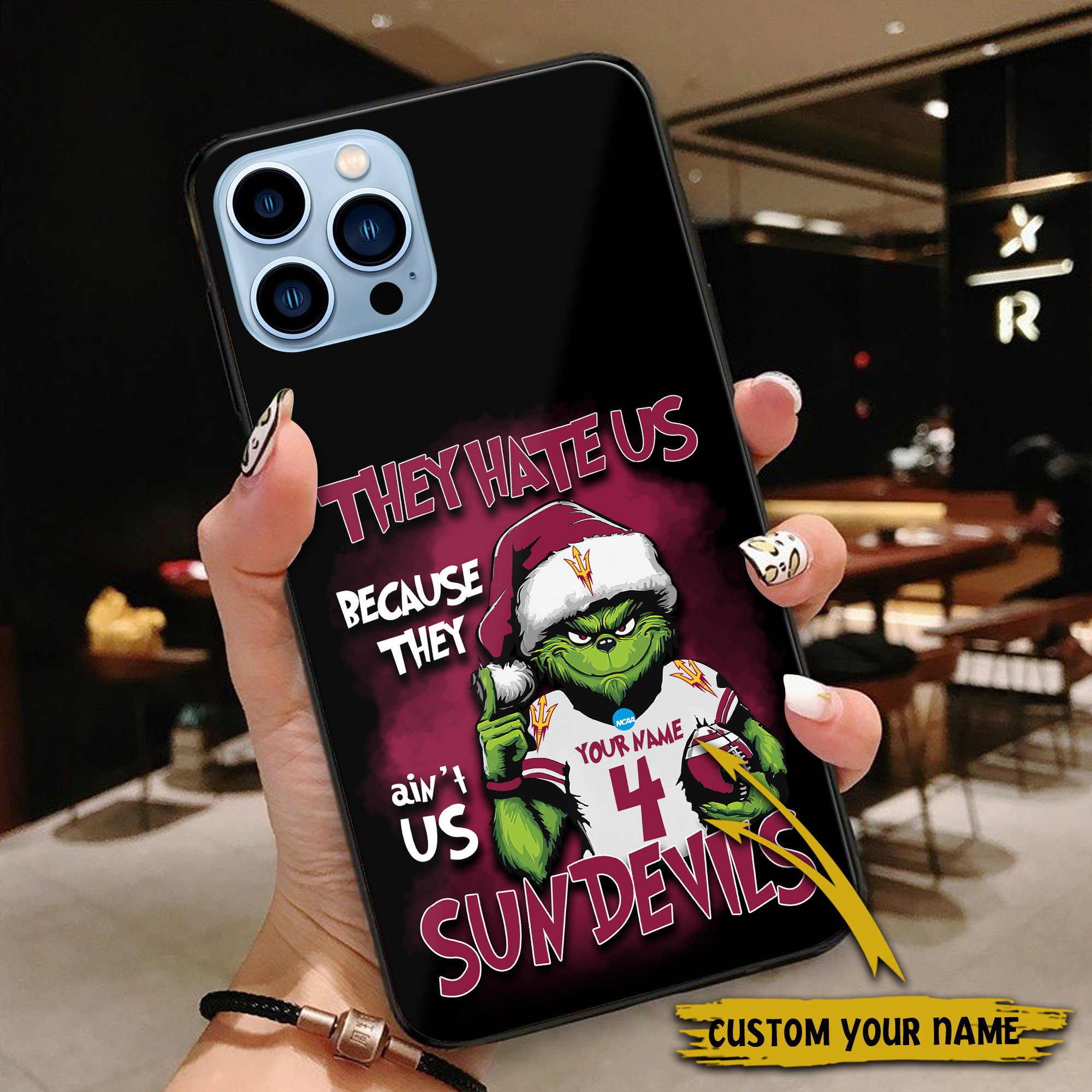 Alternative view of Arizona State Sun Devils Football Team Phone Case Custom Your Name And Number 2024 Versions, Grinch Phone Accessories, Gifts For Fan EHIVM-53553