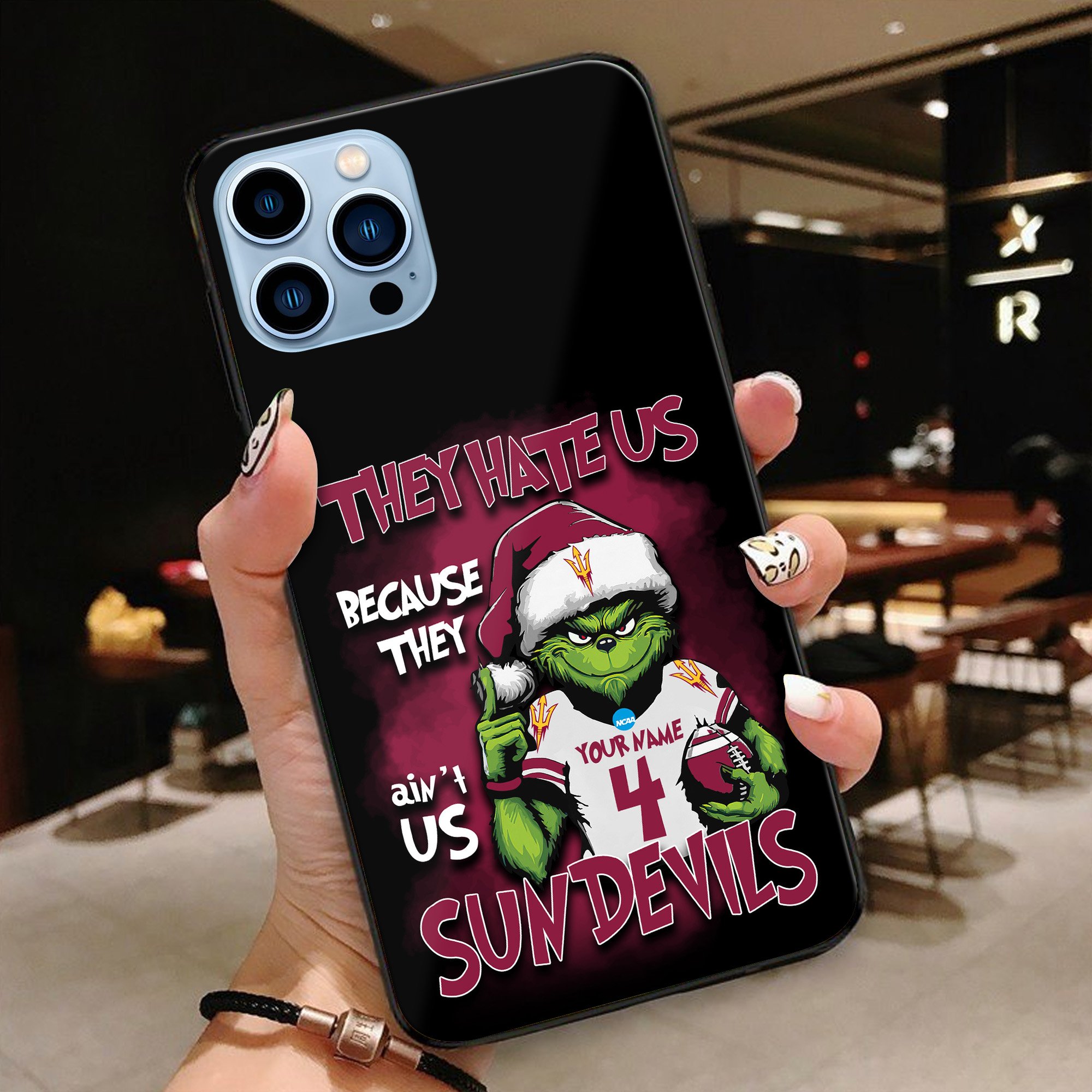 Arizona State Sun Devils Football Team Phone Case Custom Your Name And Number 2024 Versions, Grinch Phone Accessories, Gifts For Fan EHIVM-53553
