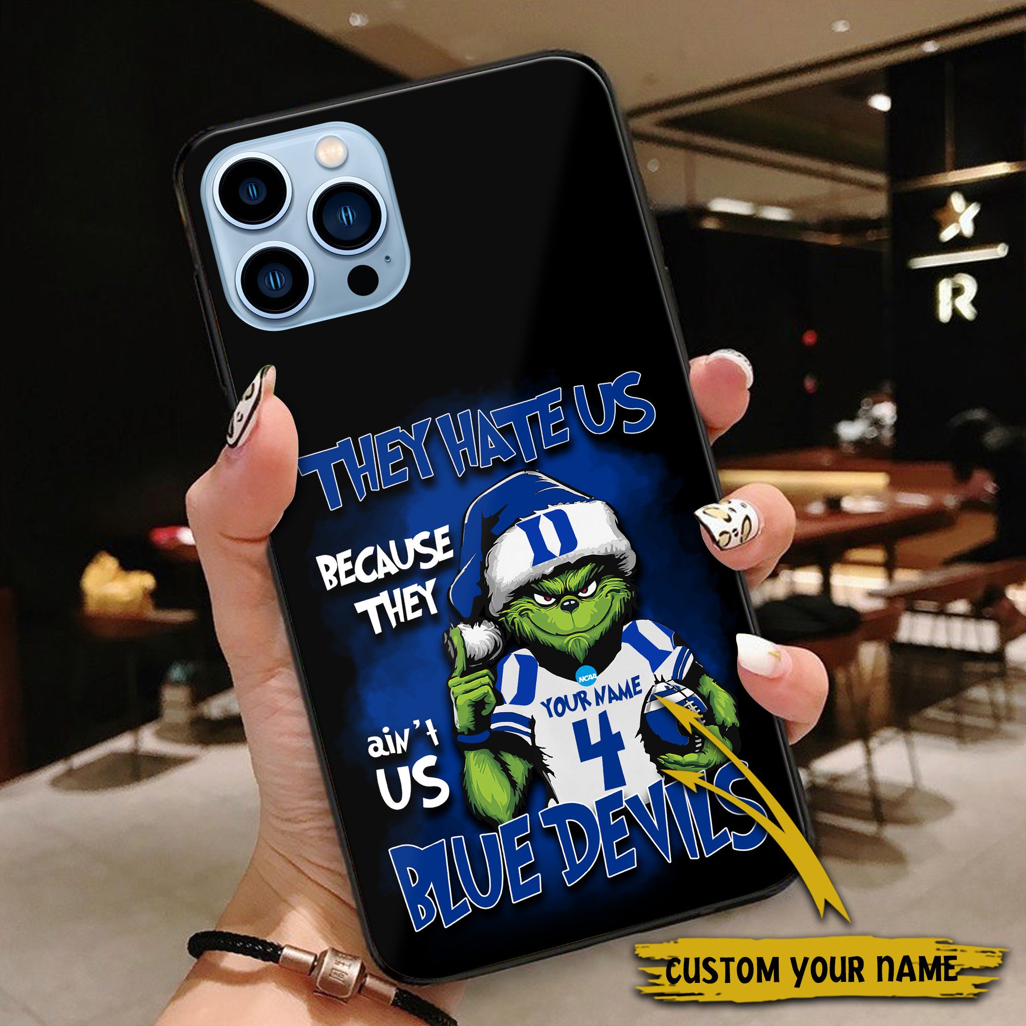 Alternative view of Duke Blue Devils Football Team Phone Case Custom Your Name And Number 2024 Versions, Grinch Phone Accessories, Gifts For Fan EHIVM-53553
