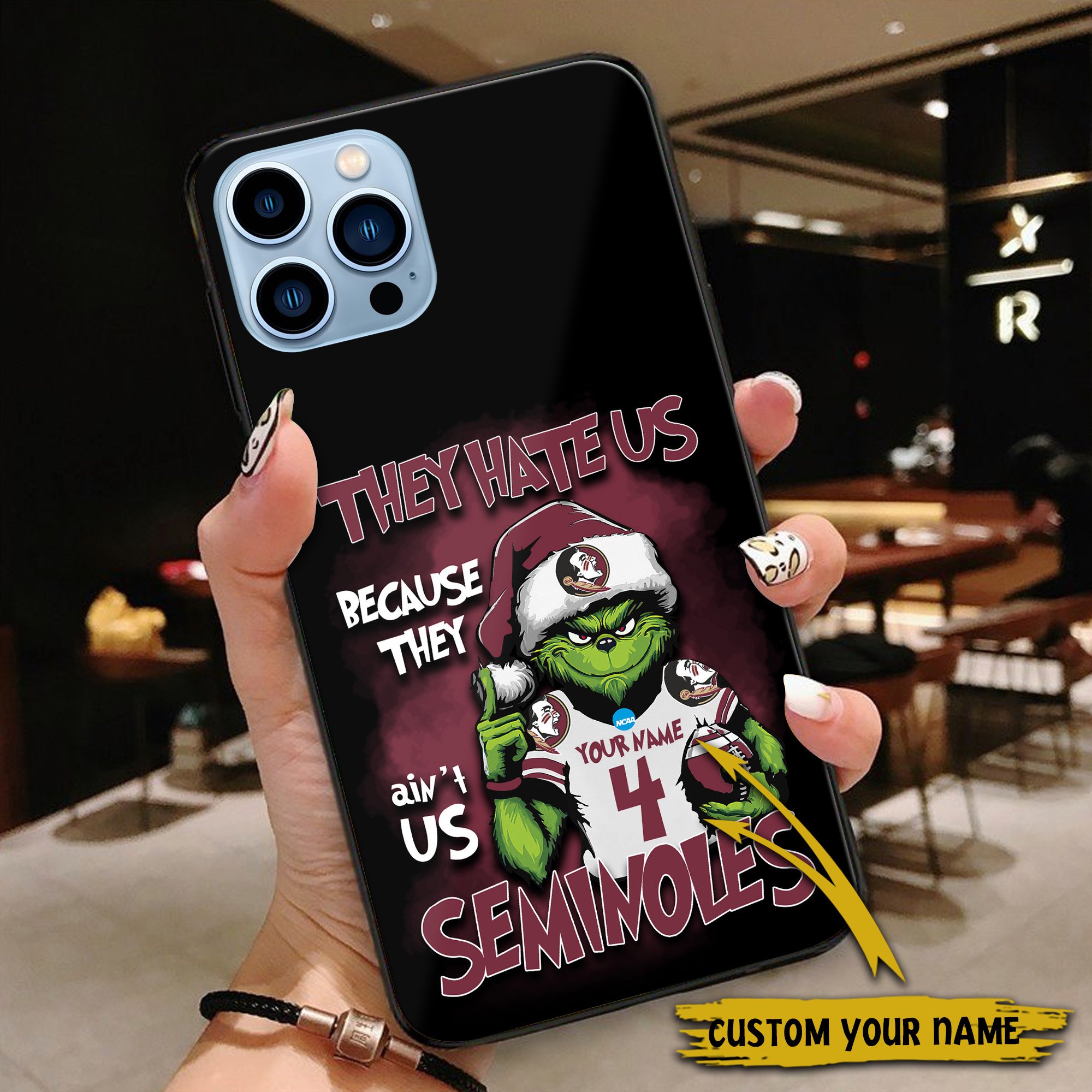 Alternative view of Florida State Seminoles Football Team Phone Case Custom Your Name And Number 2024 Versions, Grinch Phone Accessories, Gifts For Fan EHIVM-53553