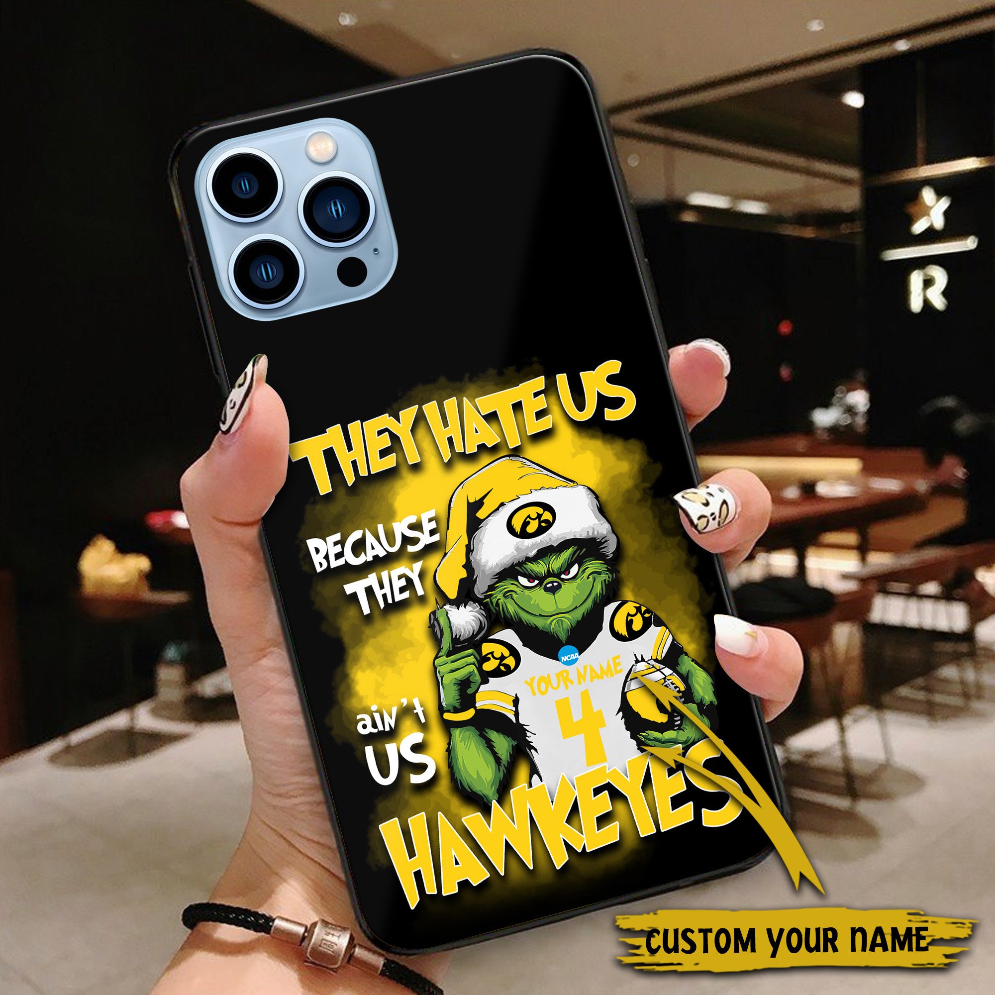 Alternative view of Iowa Hawkeyes Football Team Phone Case Custom Your Name And Number 2024 Versions, Grinch Phone Accessories, Gifts For Fan EHIVM-53553
