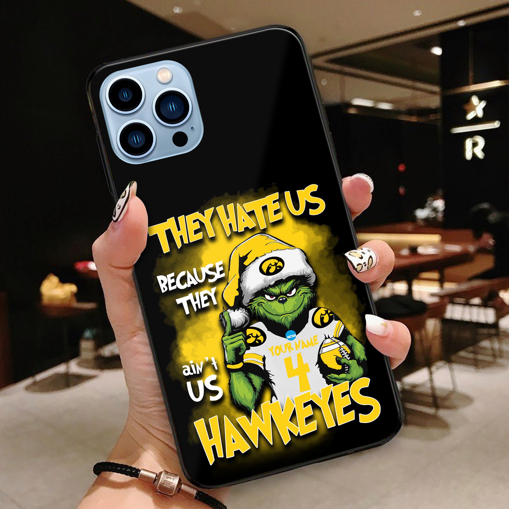 Iowa Hawkeyes Football Team Phone Case Custom Your Name And Number 2024 Versions, Grinch Phone Accessories, Gifts For Fan EHIVM-53553