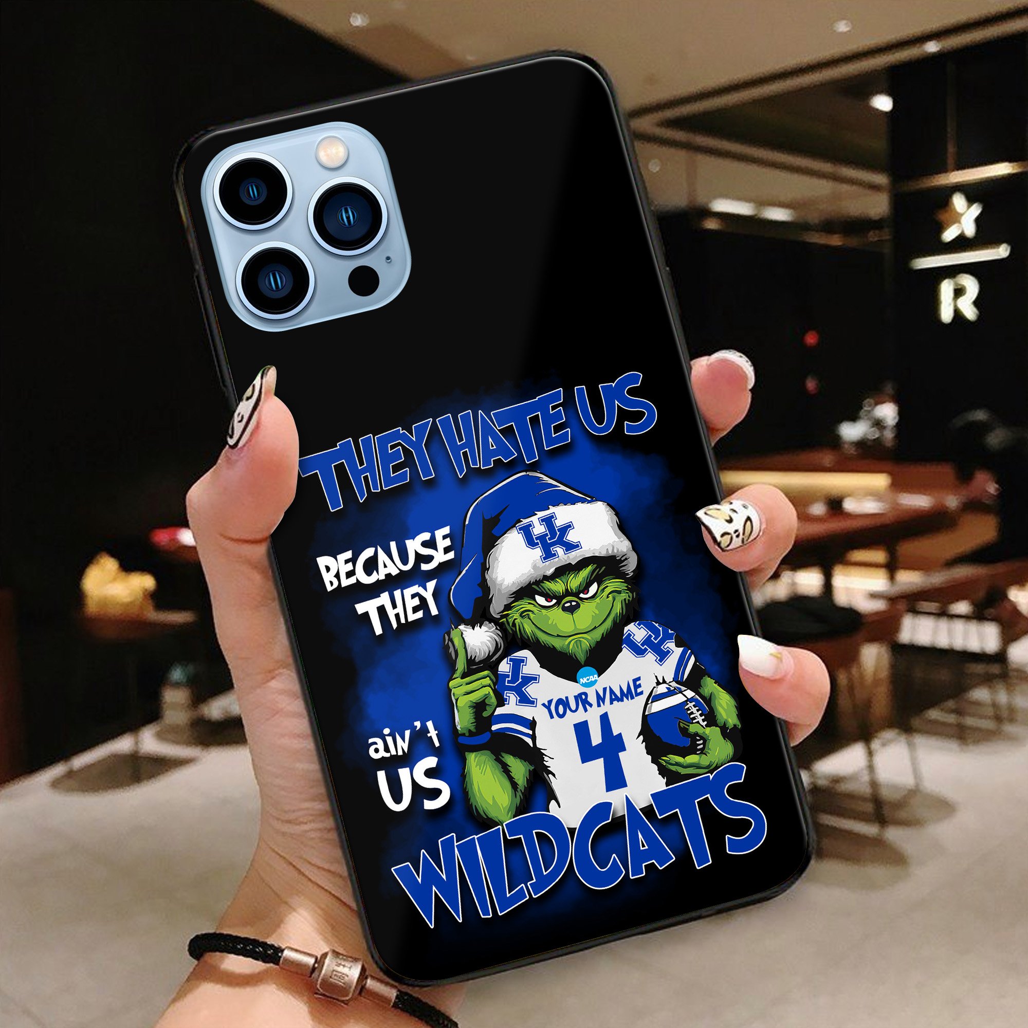 Kentucky Wildcats Football Team Phone Case Custom Your Name And Number 2024 Versions, Grinch Phone Accessories, Gifts For Fan EHIVM-53553