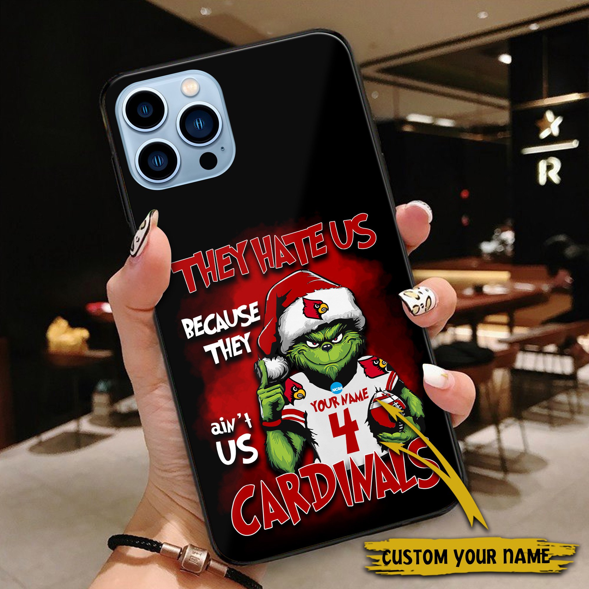 Alternative view of Louisville Cardinals Football Team Phone Case Custom Your Name And Number 2024 Versions, Grinch Phone Accessories, Gifts For Fan EHIVM-53553
