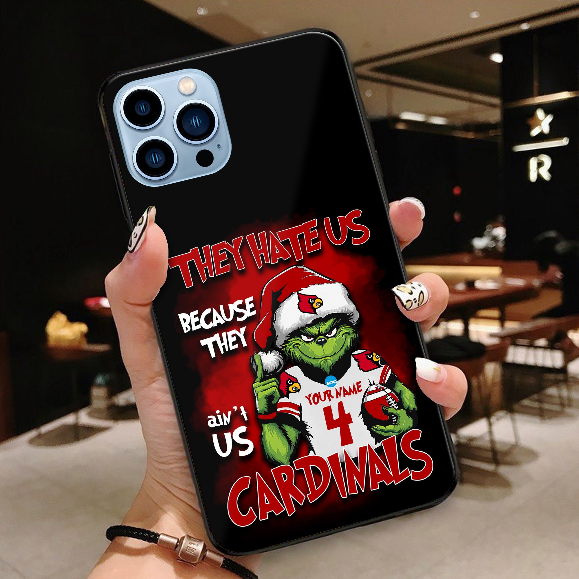 Louisville Cardinals Football Team Phone Case Custom Your Name And Number 2024 Versions, Grinch Phone Accessories, Gifts For Fan EHIVM-53553