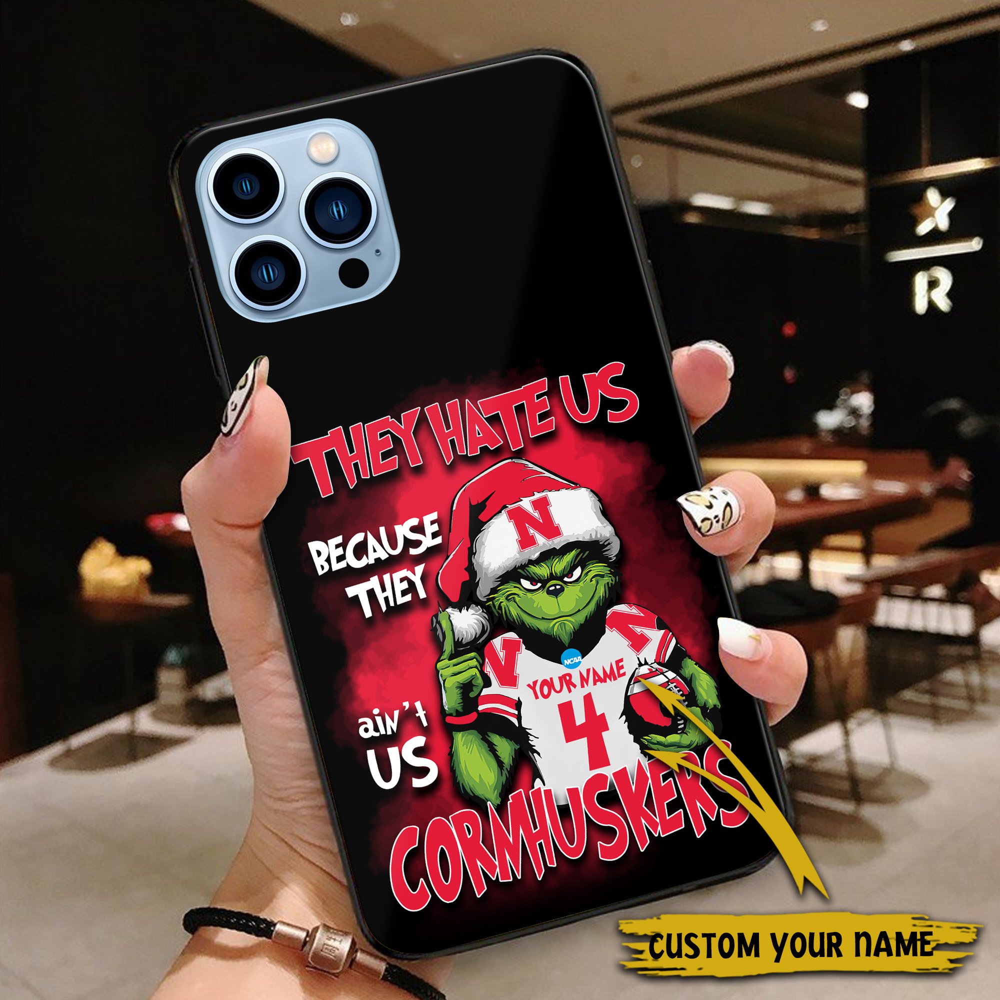Alternative view of Nebraska Cornhuskers Football Team Phone Case Custom Your Name And Number 2024 Versions, Grinch Phone Accessories, Gifts For Fan EHIVM-53553
