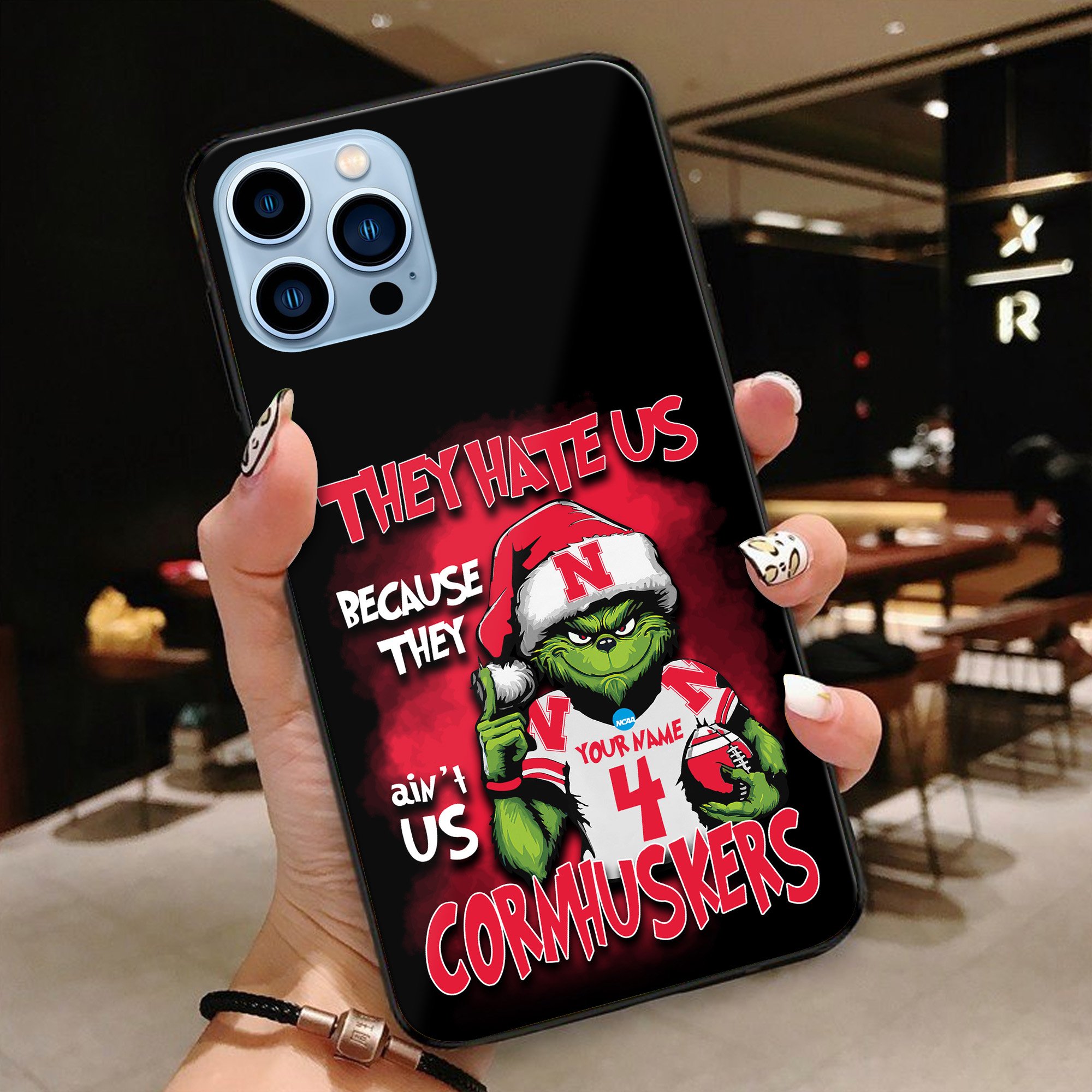 Nebraska Cornhuskers Football Team Phone Case Custom Your Name And Number 2024 Versions, Grinch Phone Accessories, Gifts For Fan EHIVM-53553