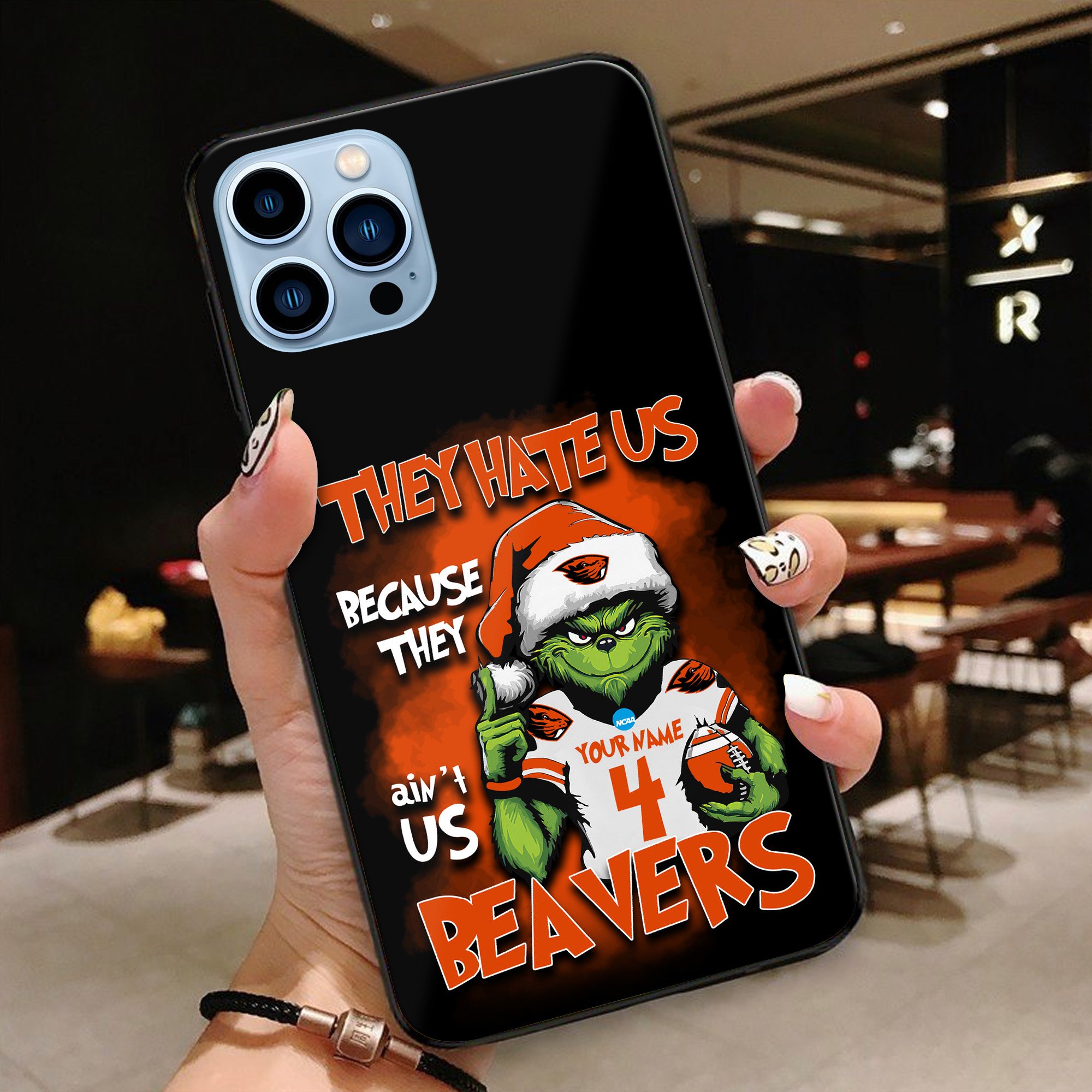 Oregon State Beavers Football Team Phone Case Custom Your Name And Number 2024 Versions, Grinch Phone Accessories, Gifts For Fan EHIVM-53553