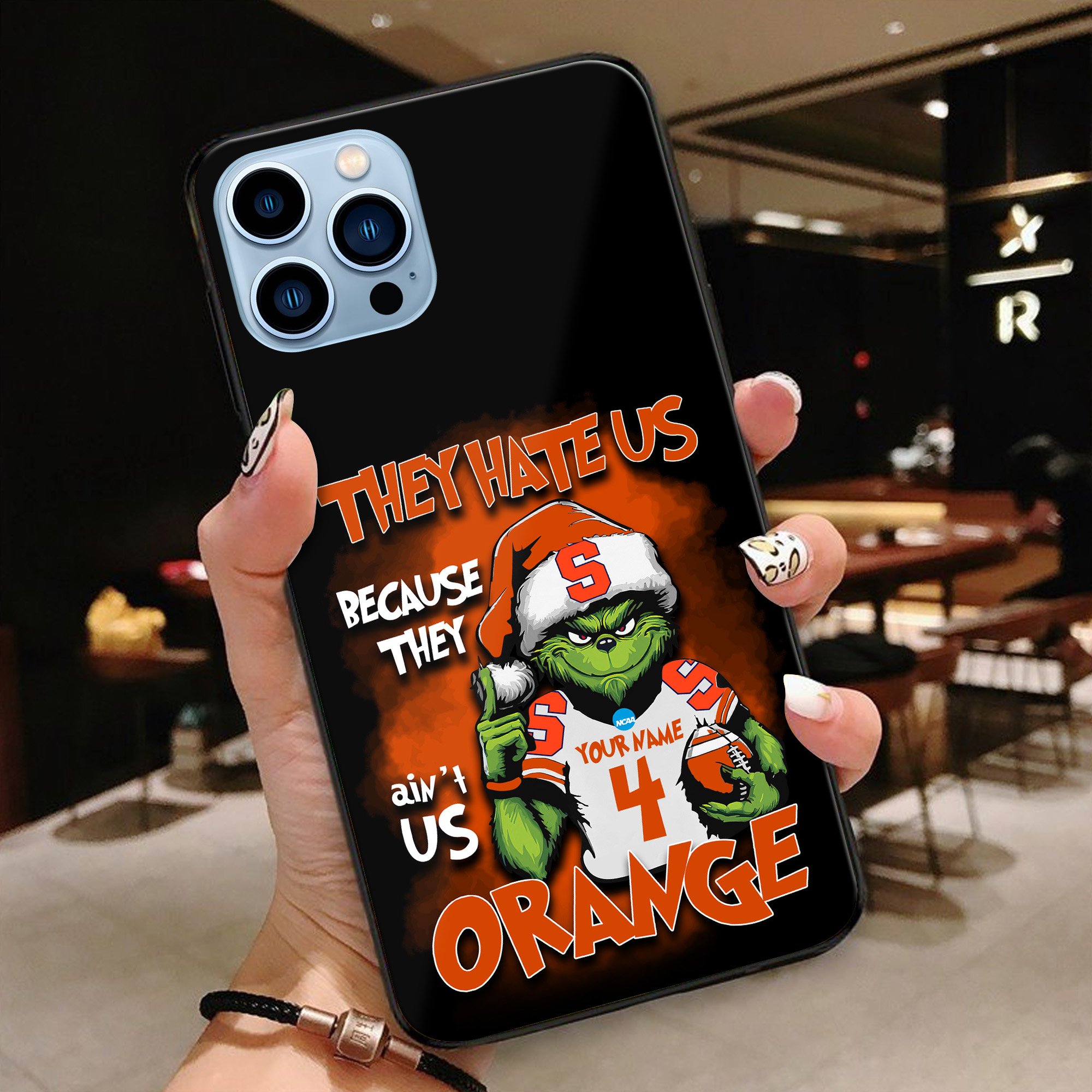 Syracuse Orange Football Team Phone Case Custom Your Name And Number 2024 Versions, Grinch Phone Accessories, Gifts For Fan EHIVM-53553