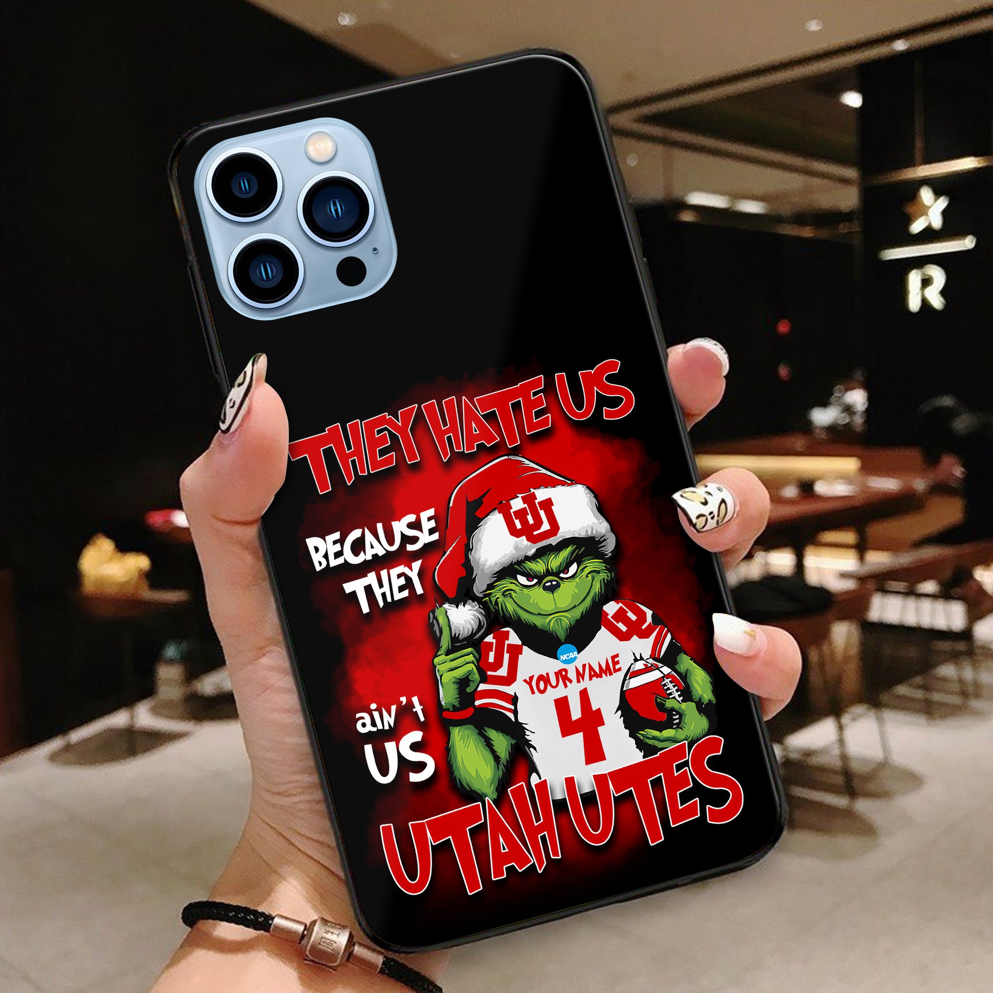 Utah Utes Football Team Phone Case Custom Your Name And Number 2024 Versions, Grinch Phone Accessories, Gifts For Fan EHIVM-53553