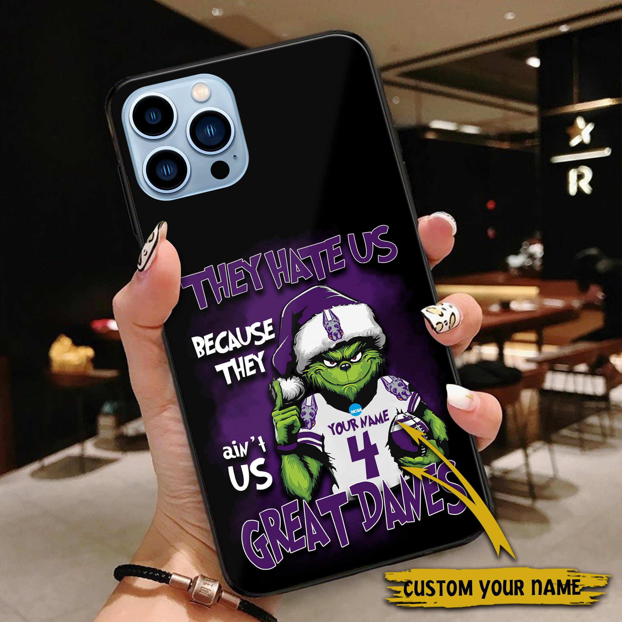 Alternative view of Albany Great Danes Football Team Phone Case Custom Your Name And Number 2024 Versions, Grinch Phone Accessories, Gifts For Fan EHIVM-53553