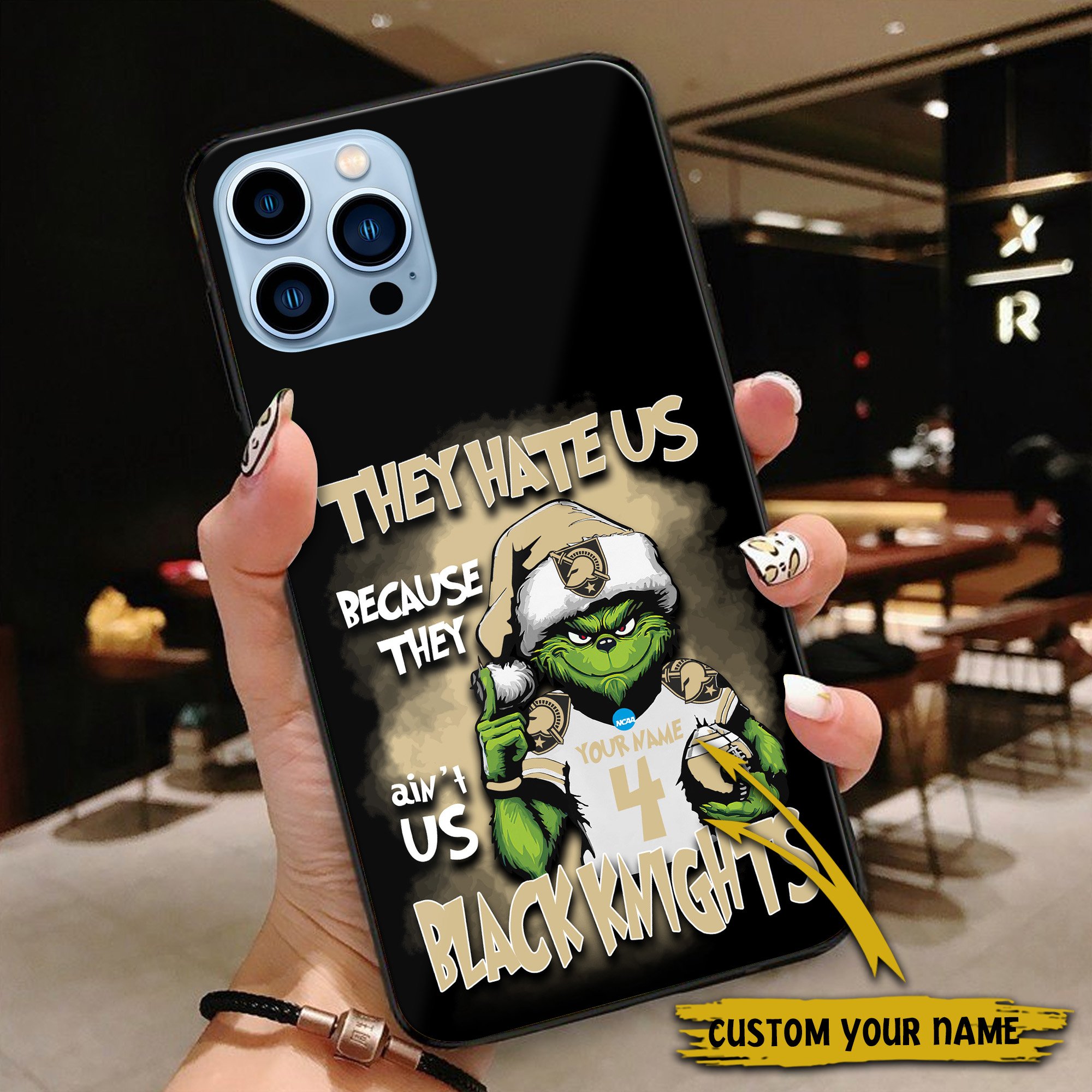 Alternative view of Army Black Knights Football Team Phone Case Custom Your Name And Number 2024 Versions, Grinch Phone Accessories, Gifts For Fan EHIVM-53553