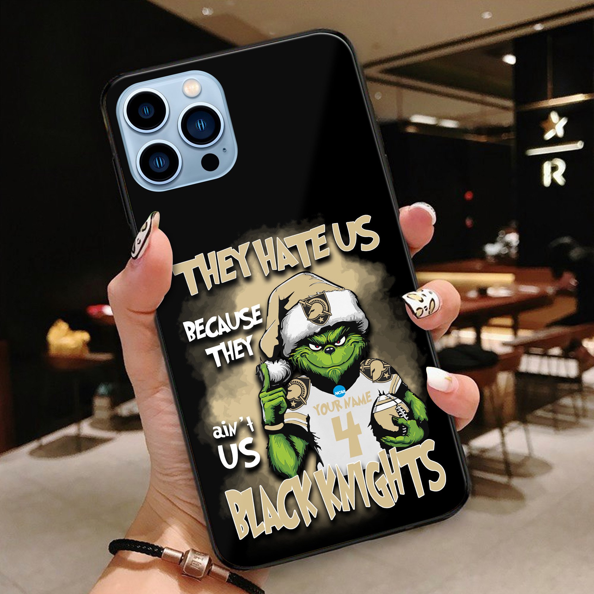 Army Black Knights Football Team Phone Case Custom Your Name And Number 2024 Versions, Grinch Phone Accessories, Gifts For Fan EHIVM-53553