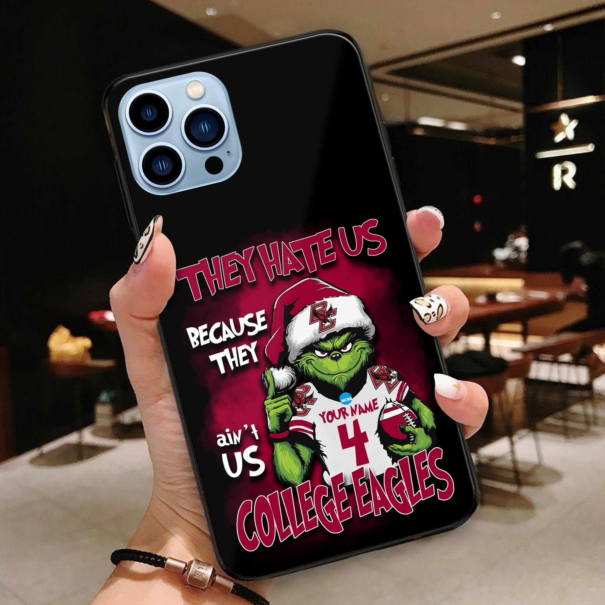 Boston College Eagles Football Team Phone Case Custom Your Name And Number 2024 Versions, Grinch Phone Accessories, Gifts For Fan EHIVM-53553