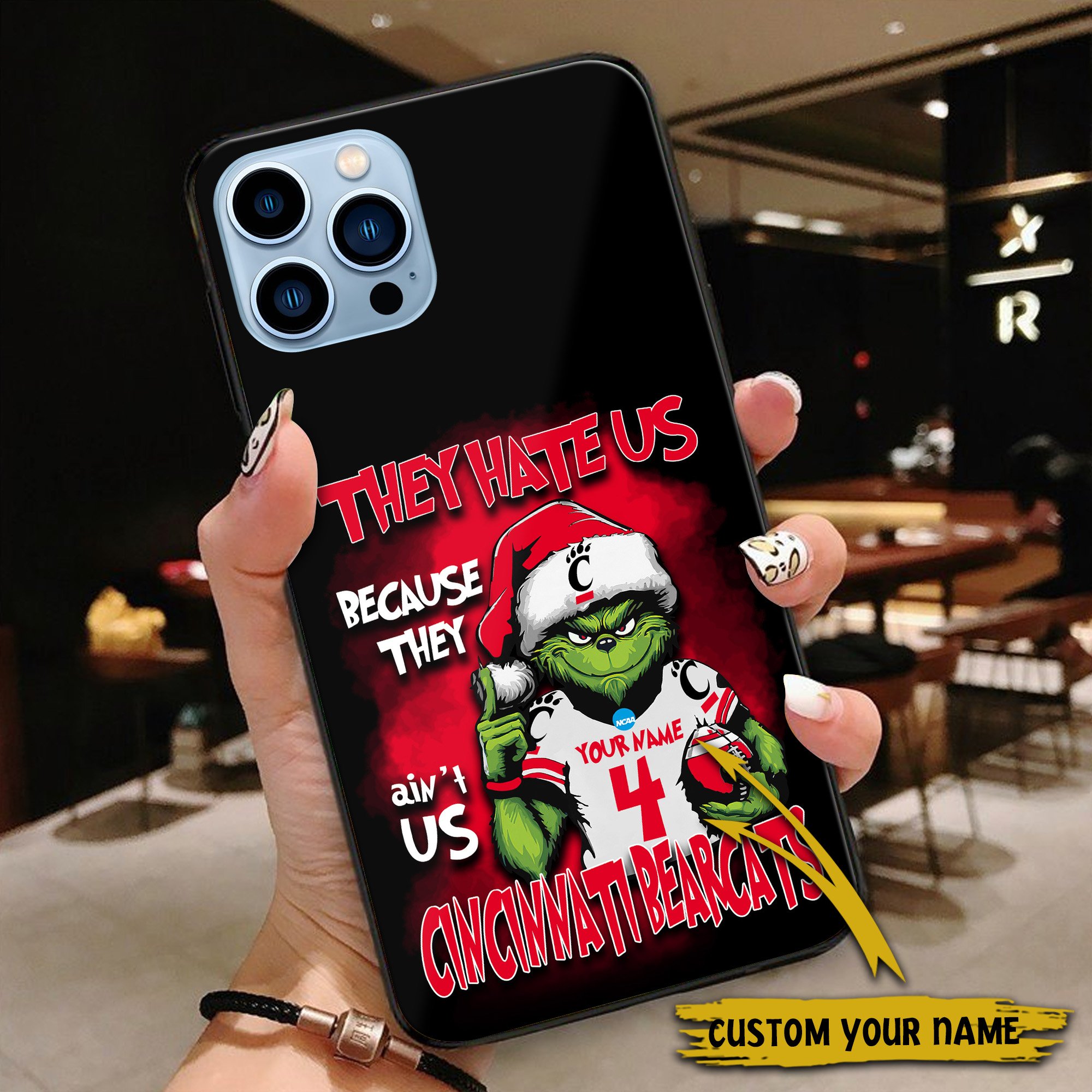 Alternative view of Cincinnati Bearcats Football Team Phone Case Custom Your Name And Number 2024 Versions, Grinch Phone Accessories, Gifts For Fan EHIVM-53553