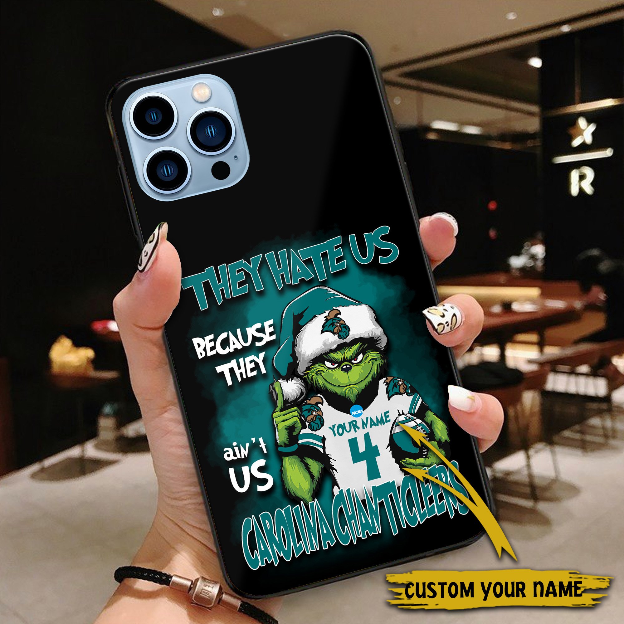 Alternative view of Coastal Carolina Chanticleers Football Team Phone Case Custom Your Name And Number 2024 Versions, Grinch Phone Accessories, Gifts For Fan EHIVM-53553