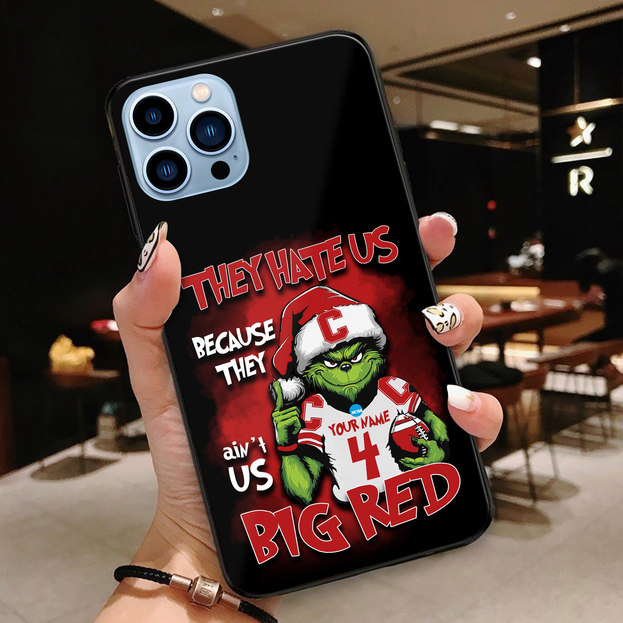 Cornell Big Red Football Team Phone Case Custom Your Name And Number 2024 Versions, Grinch Phone Accessories, Gifts For Fan EHIVM-53553