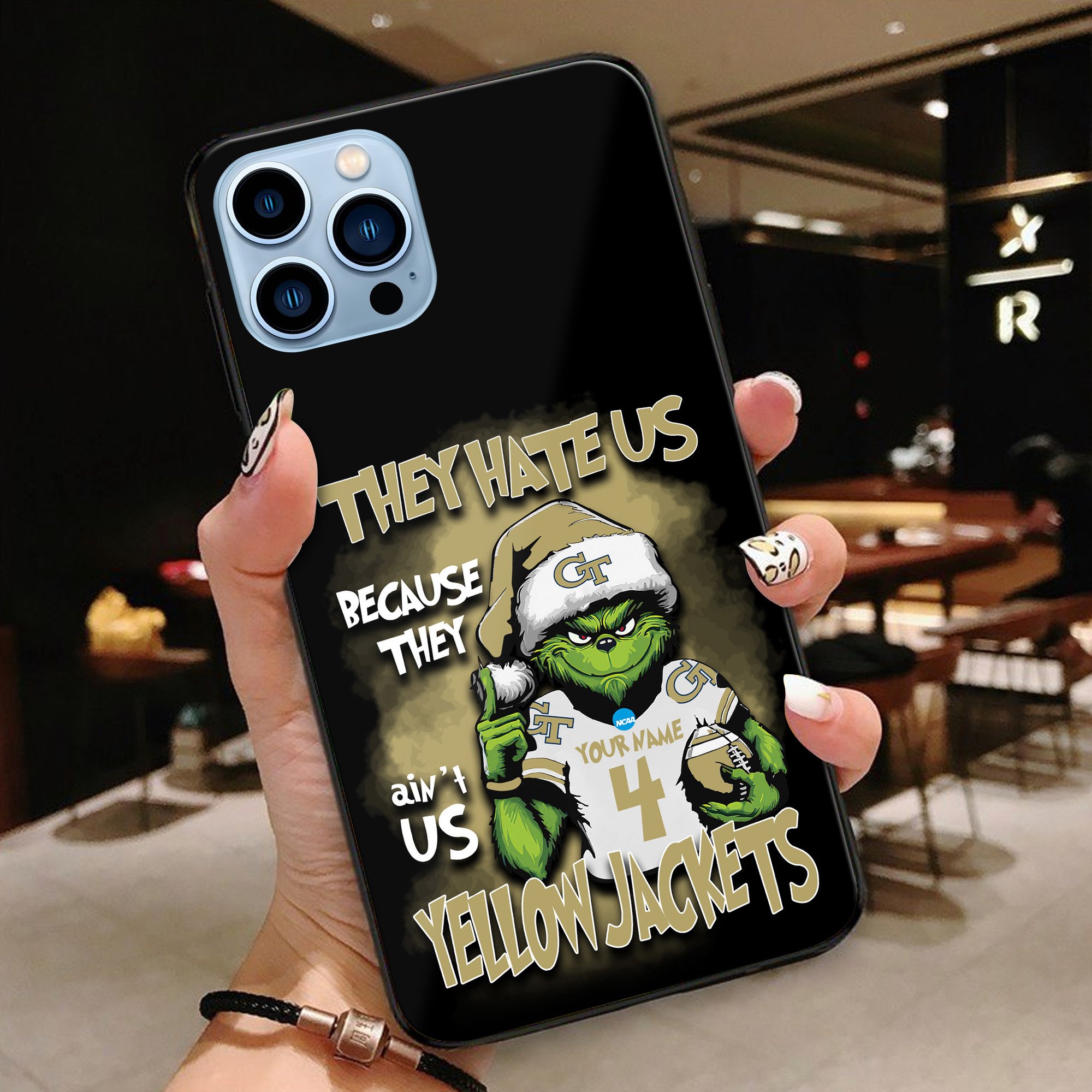 Georgia Tech Yellow Jackets Football Team Phone Case Custom Your Name And Number 2024 Versions, Grinch Phone Accessories, Gifts For Fan EHIVM-53553