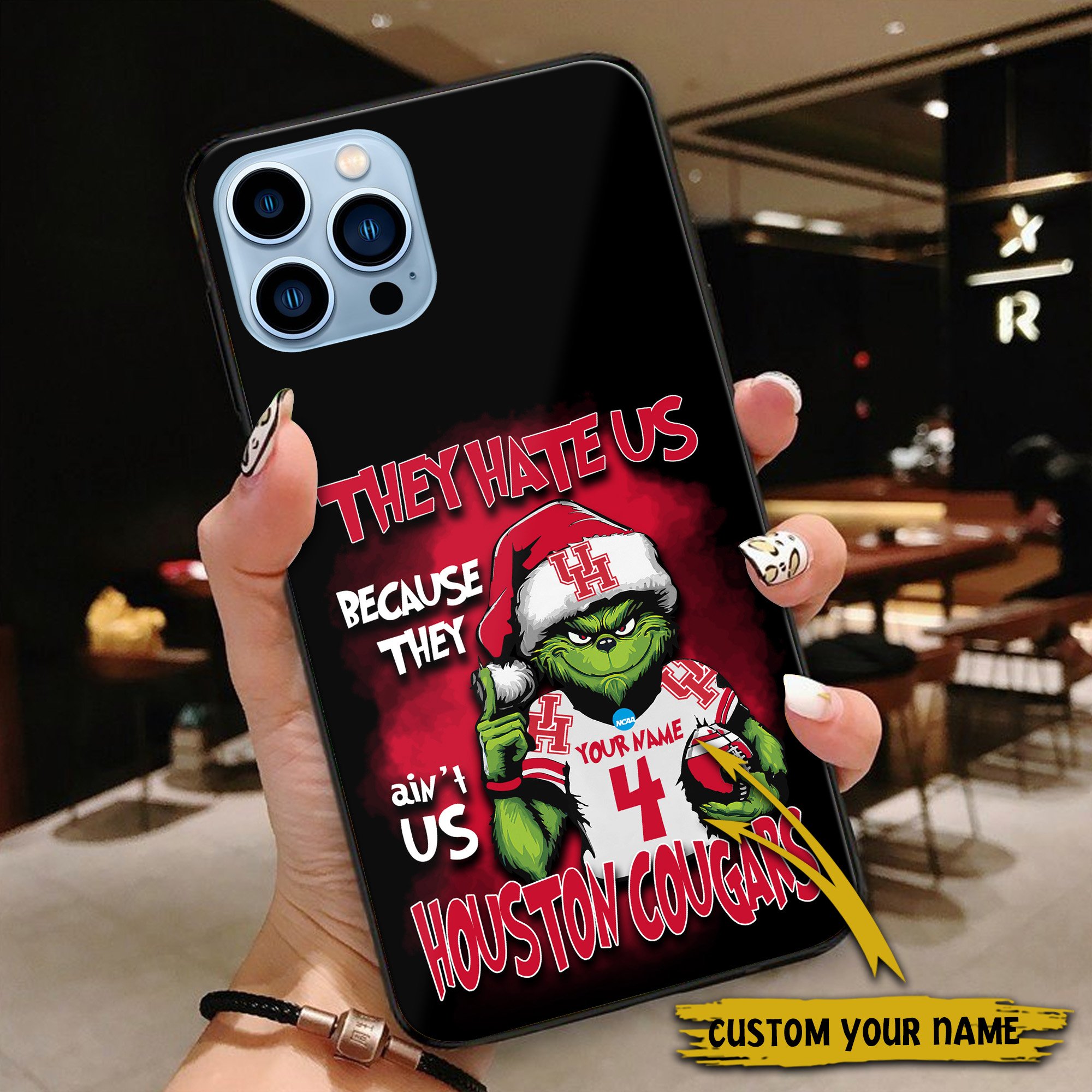 Alternative view of Houston Cougars Football Team Phone Case Custom Your Name And Number 2024 Versions, Grinch Phone Accessories, Gifts For Fan EHIVM-53553