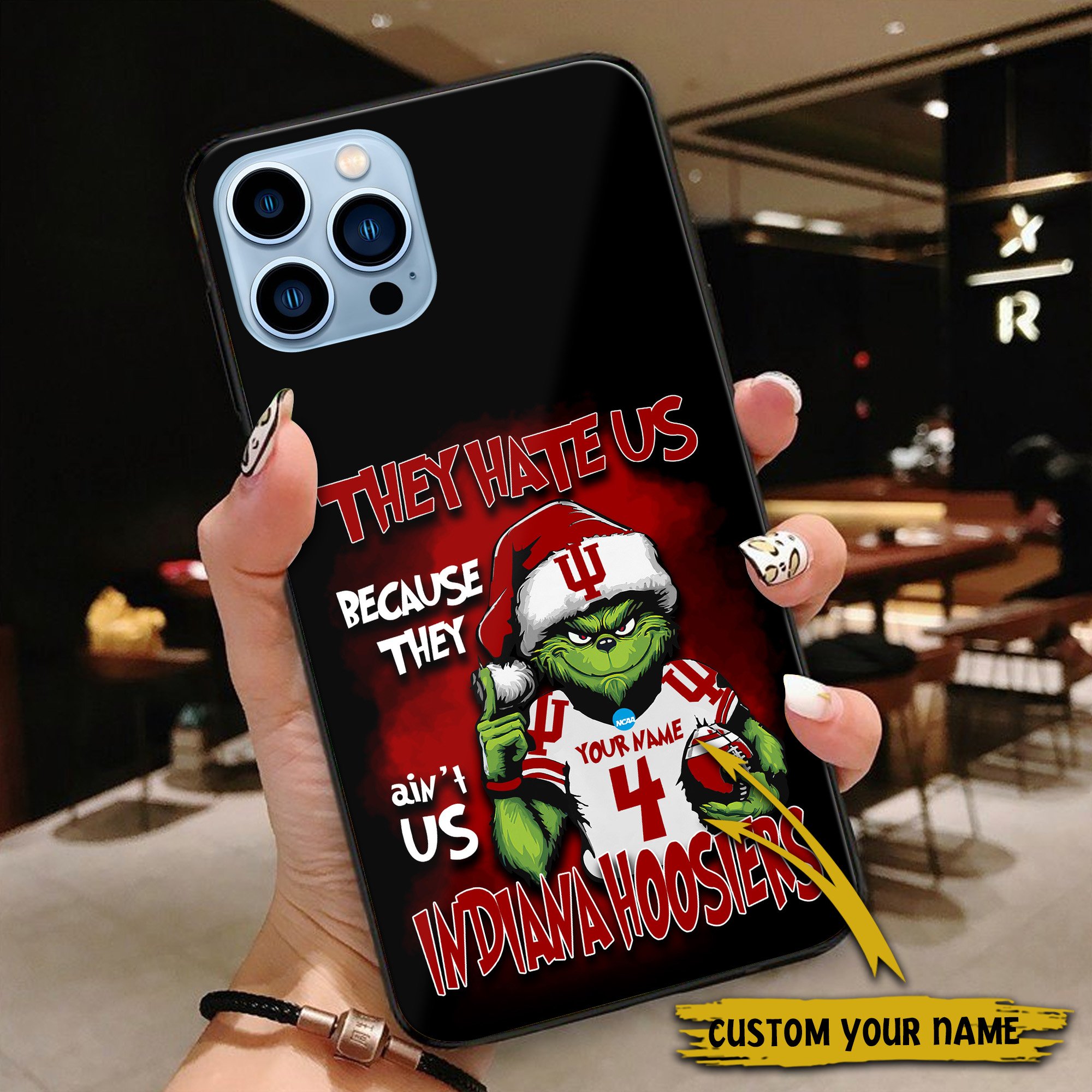 Alternative view of Indiana Hoosiers Football Team Phone Case Custom Your Name And Number 2024 Versions, Grinch Phone Accessories, Gifts For Fan EHIVM-53553
