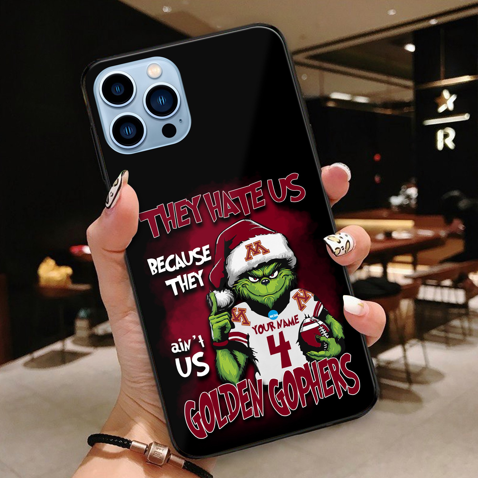 Minnesota Golden Gophers Football Team Phone Case Custom Your Name And Number 2024 Versions, Grinch Phone Accessories, Gifts For Fan EHIVM-53553
