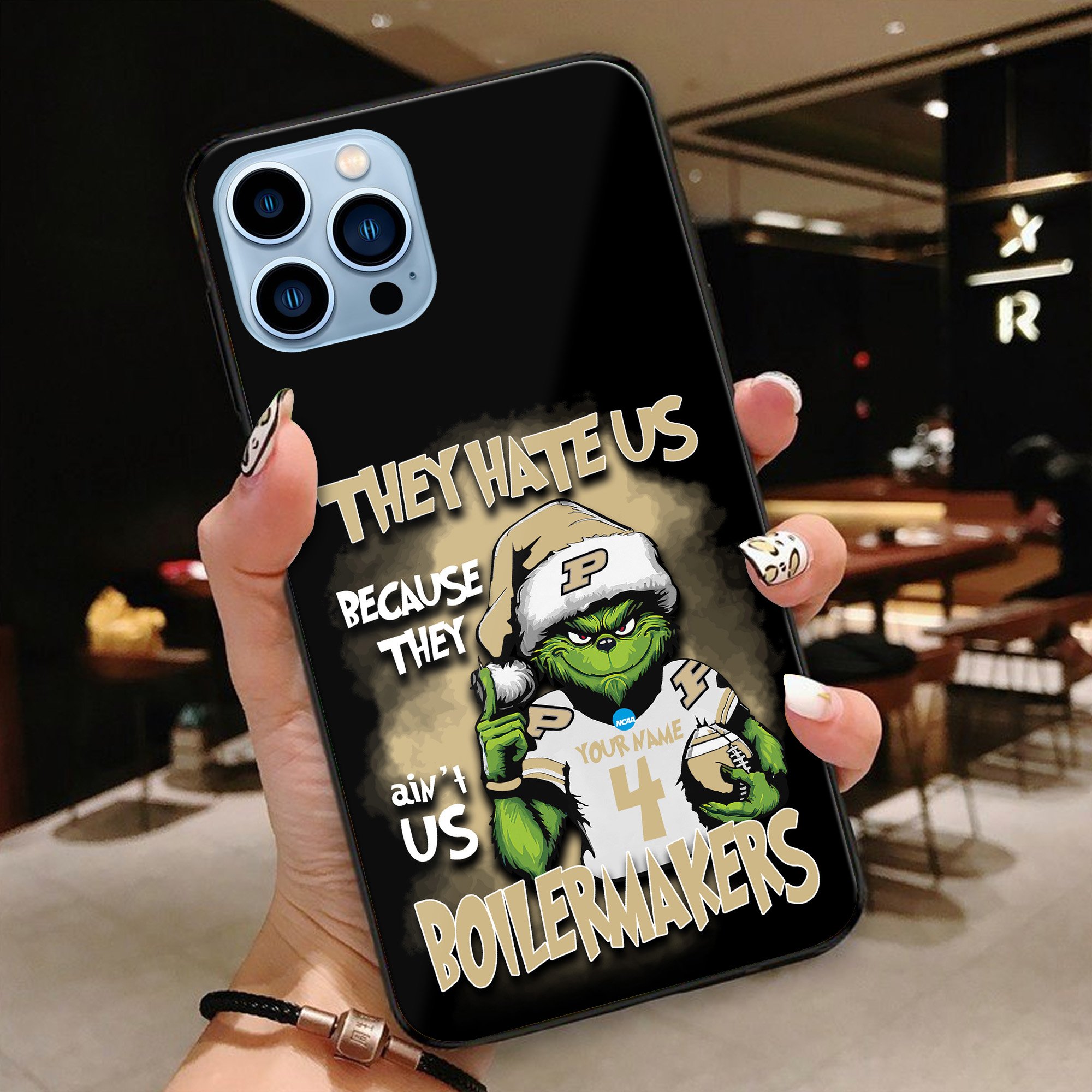 Purdue Boilermakers Football Team Phone Case Custom Your Name And Number 2024 Versions, Grinch Phone Accessories, Gifts For Fan EHIVM-53553