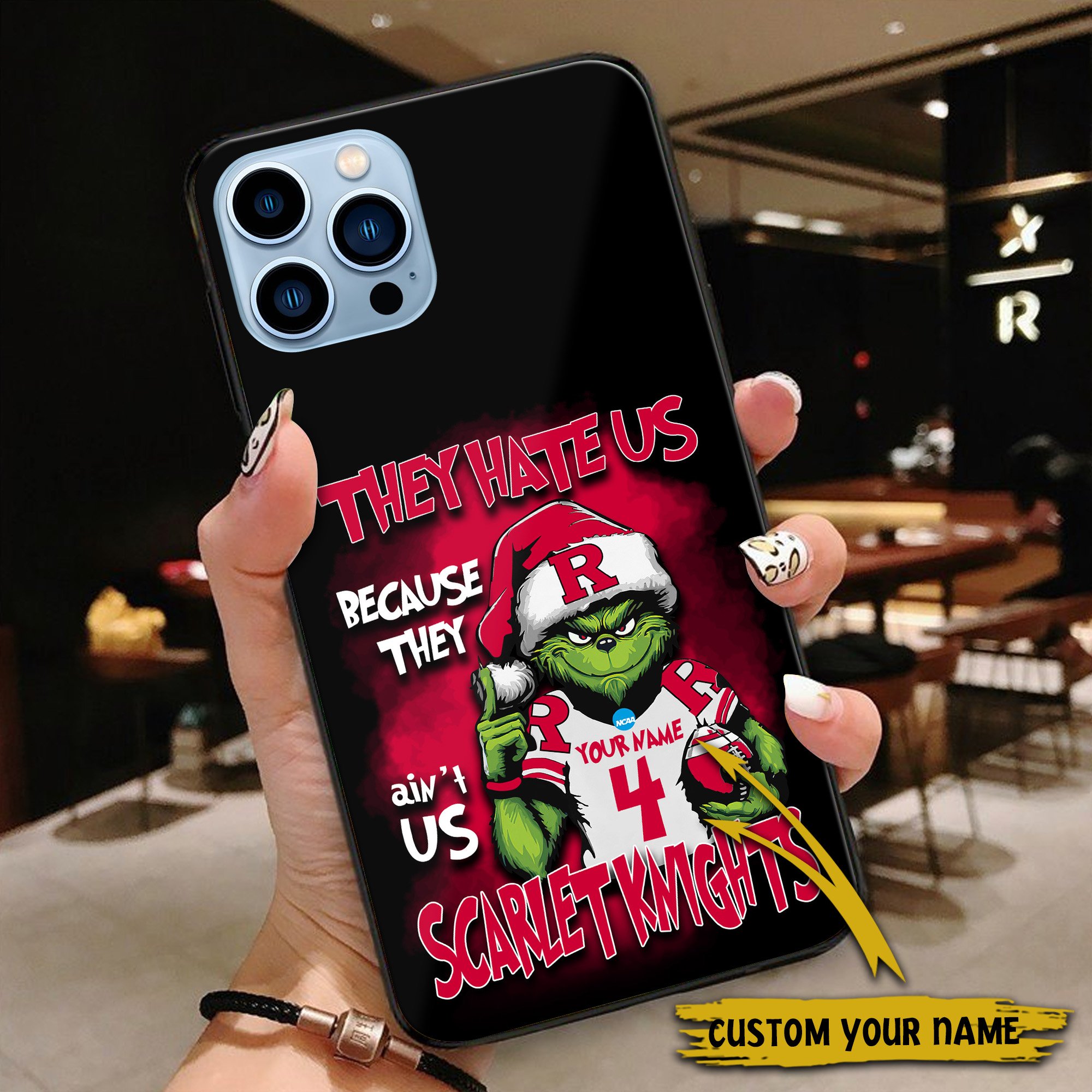 Alternative view of Rutgers Scarlet Knights Football Team Phone Case Custom Your Name And Number 2024 Versions, Grinch Phone Accessories, Gifts For Fan EHIVM-53553