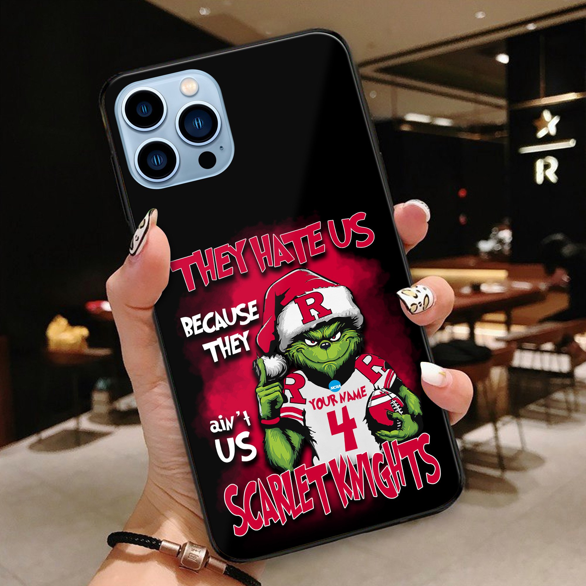 Rutgers Scarlet Knights Football Team Phone Case Custom Your Name And Number 2024 Versions, Grinch Phone Accessories, Gifts For Fan EHIVM-53553