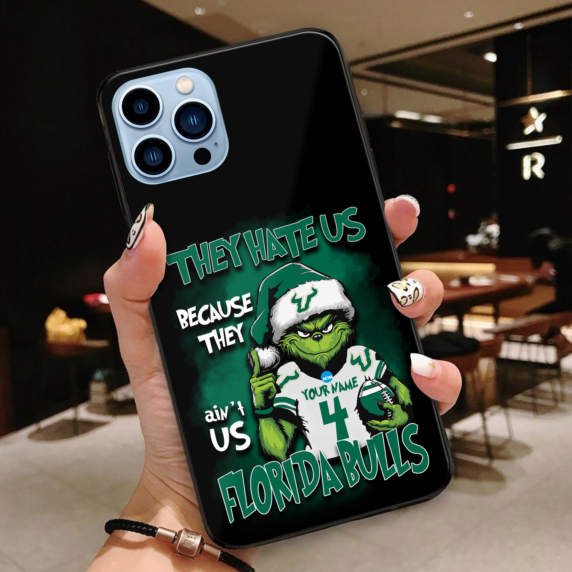 South Florida Bulls Football Team Phone Case Custom Your Name And Number 2024 Versions, Grinch Phone Accessories, Gifts For Fan EHIVM-53553