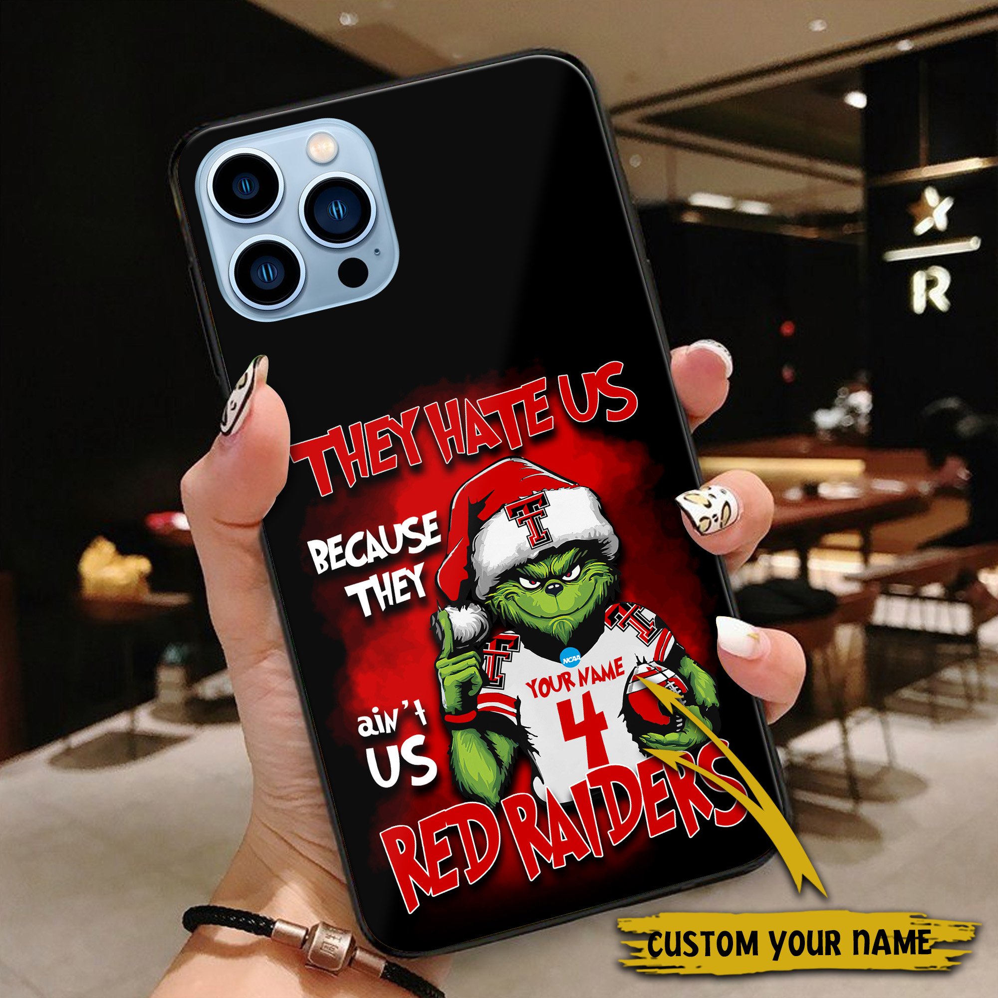 Alternative view of Texas Tech Red Raiders Football Team Phone Case Custom Your Name And Number 2024 Versions, Grinch Phone Accessories, Gifts For Fan EHIVM-53553