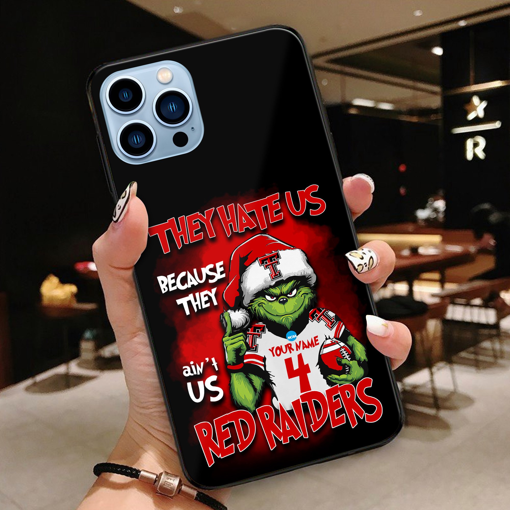 Texas Tech Red Raiders Football Team Phone Case Custom Your Name And Number 2024 Versions, Grinch Phone Accessories, Gifts For Fan EHIVM-53553