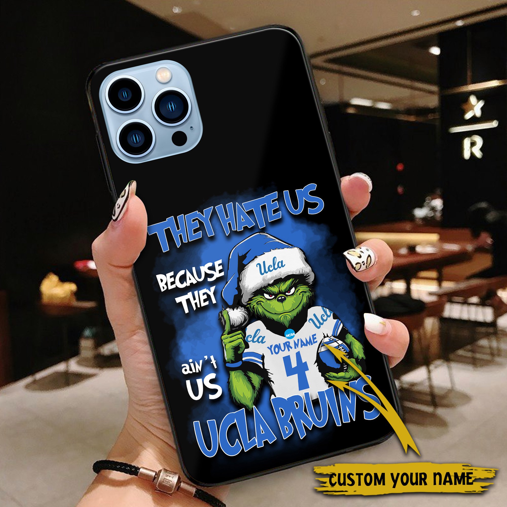 Alternative view of UCLA Bruins Football Team Phone Case Custom Your Name And Number 2024 Versions, Grinch Phone Accessories, Gifts For Fan EHIVM-53553